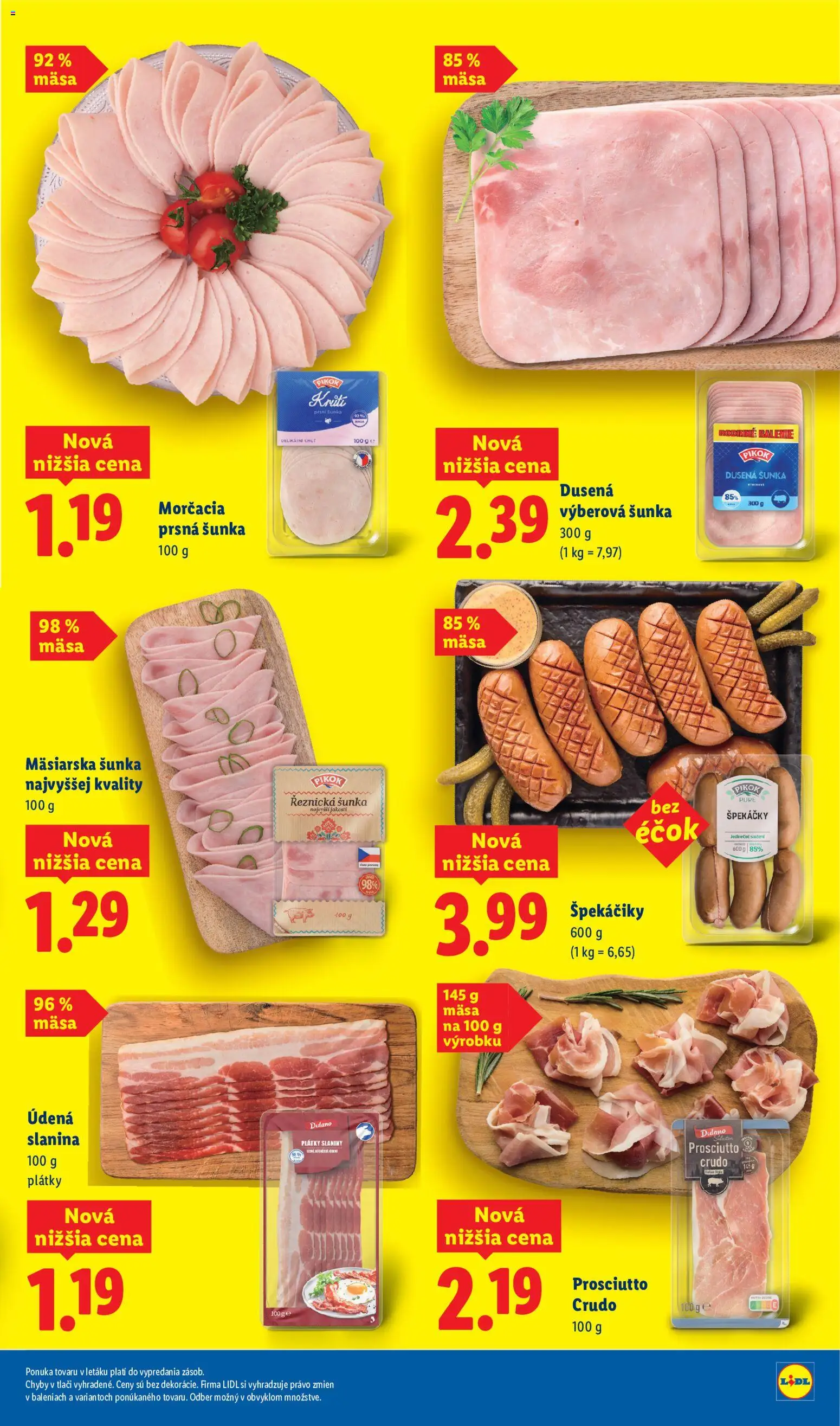 Nové Lidl akcie – leták je platný od 03.07.2026 | Strana: 11 | Produkty: Šunka, Slanina