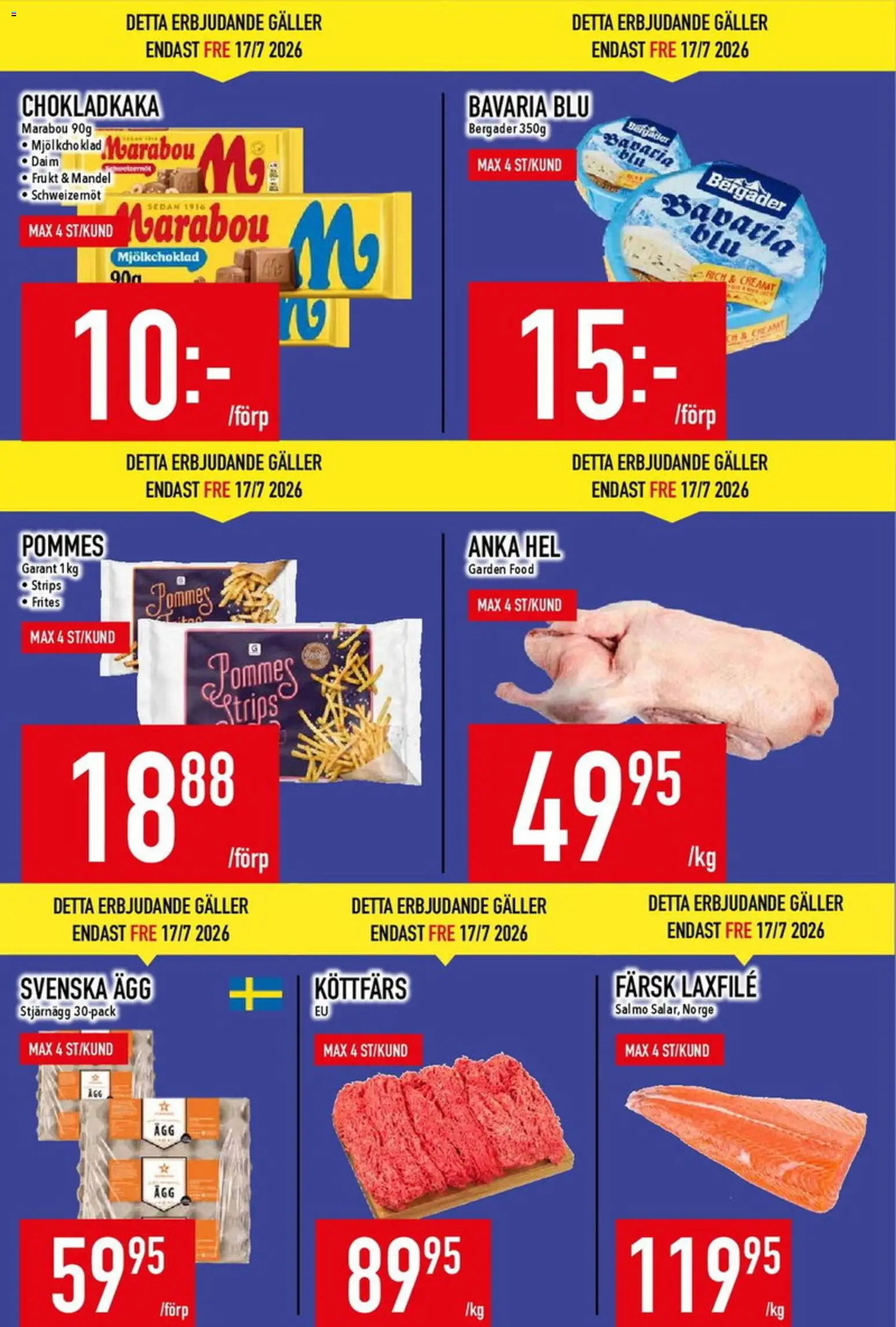 Matdax reklamblad aktuell från 20/07/2026 | Sida: 4 | Produkter: Chokladkaka, Galler, Ägg