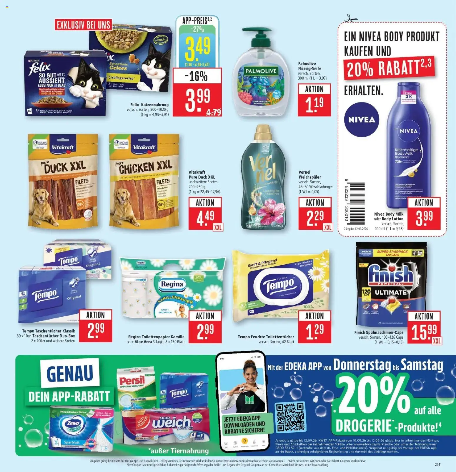 Marktkauf Prospekt Schorndorf (ab 07.09.2026) » Angebote online | Seite: 27 | Produkte: Body Lotion, Tempo, Body Milk, Toilettenpapier