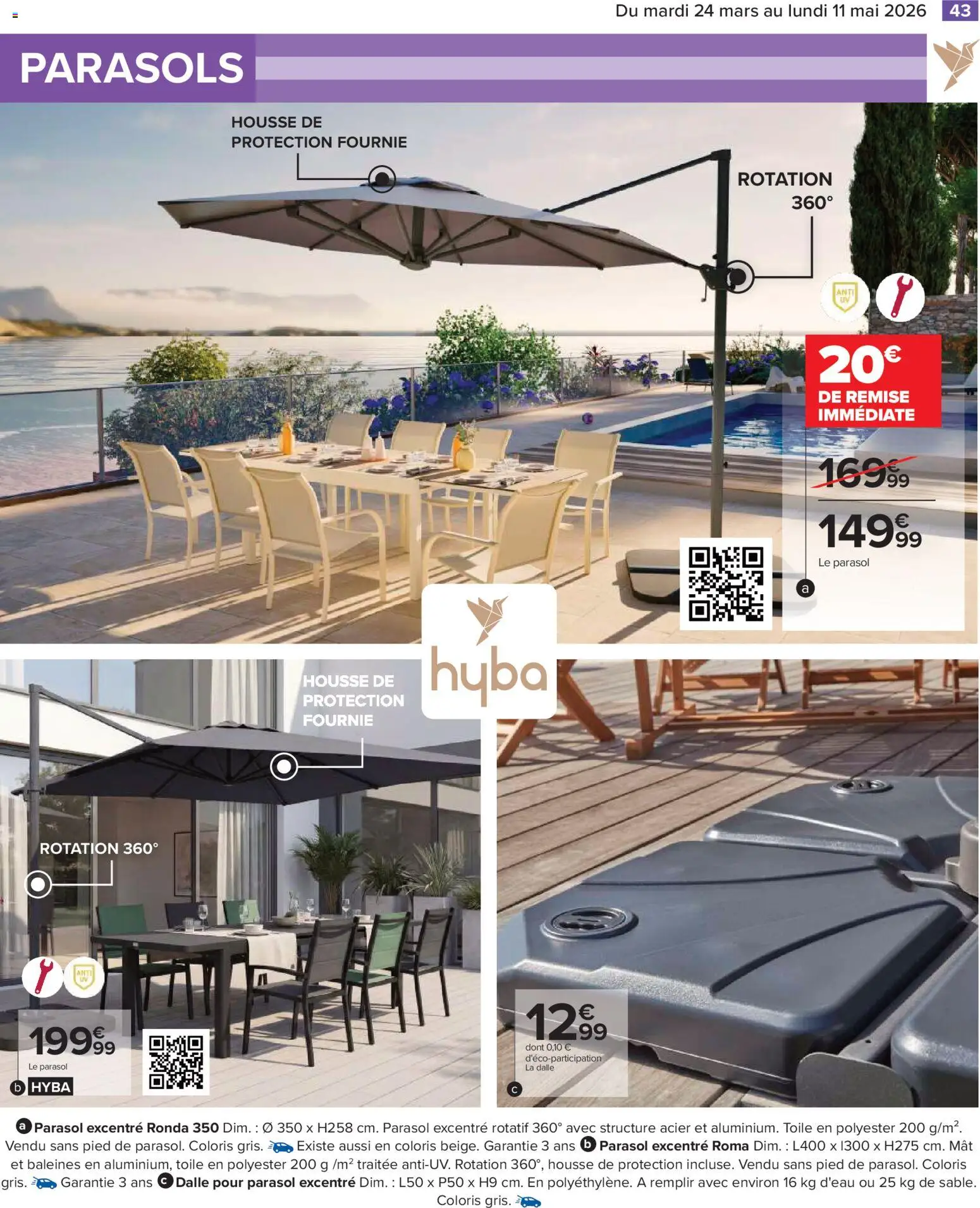 {H1} | Page: 43 | Produits: Parasol