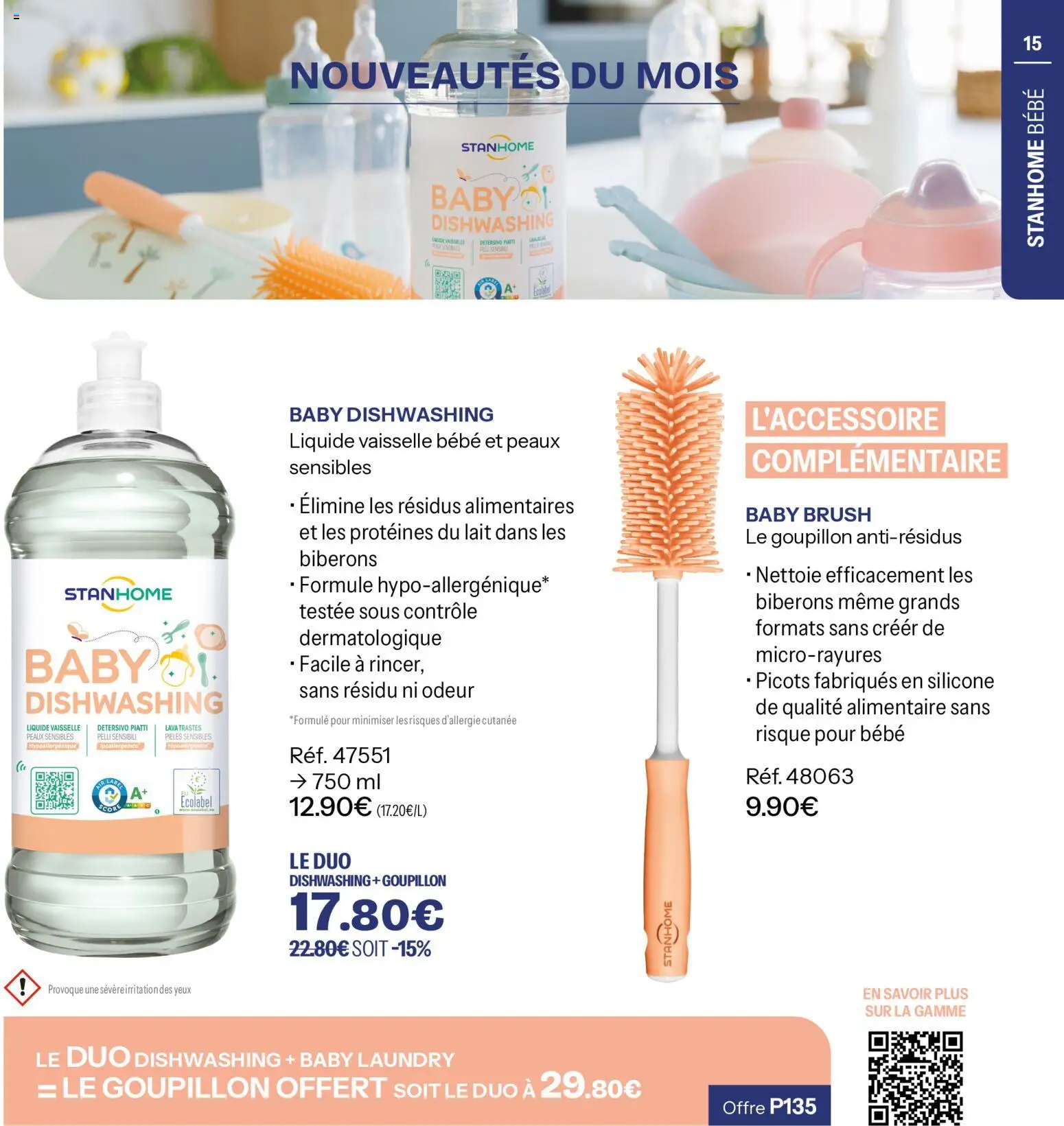 {H1} | Page: 15 | Produits: Vaisselle, Liquide vaisselle, Biberons, Lait