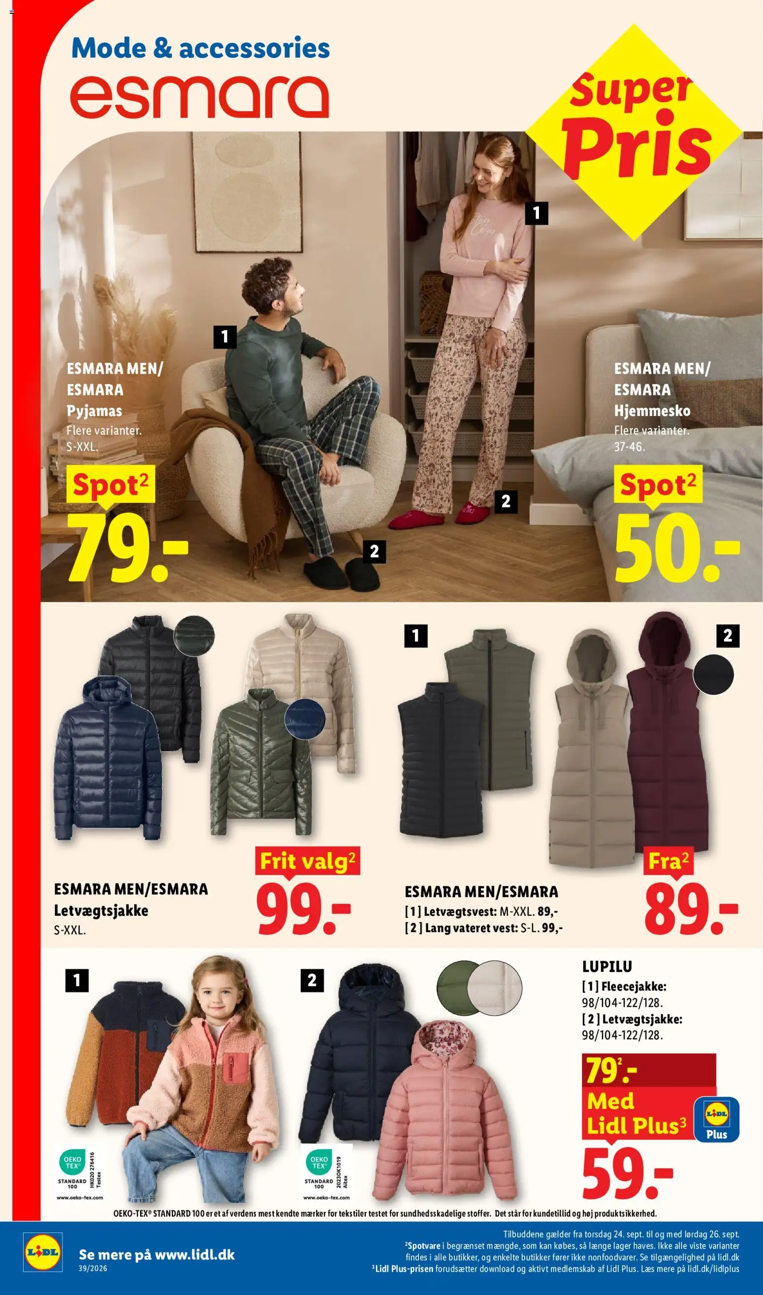 Lidl tilbudsavis – gyldig fra 20/09/2026 | Side: 10 | Produkter: Vest, Pyjamas, Hjemmesko, Søm