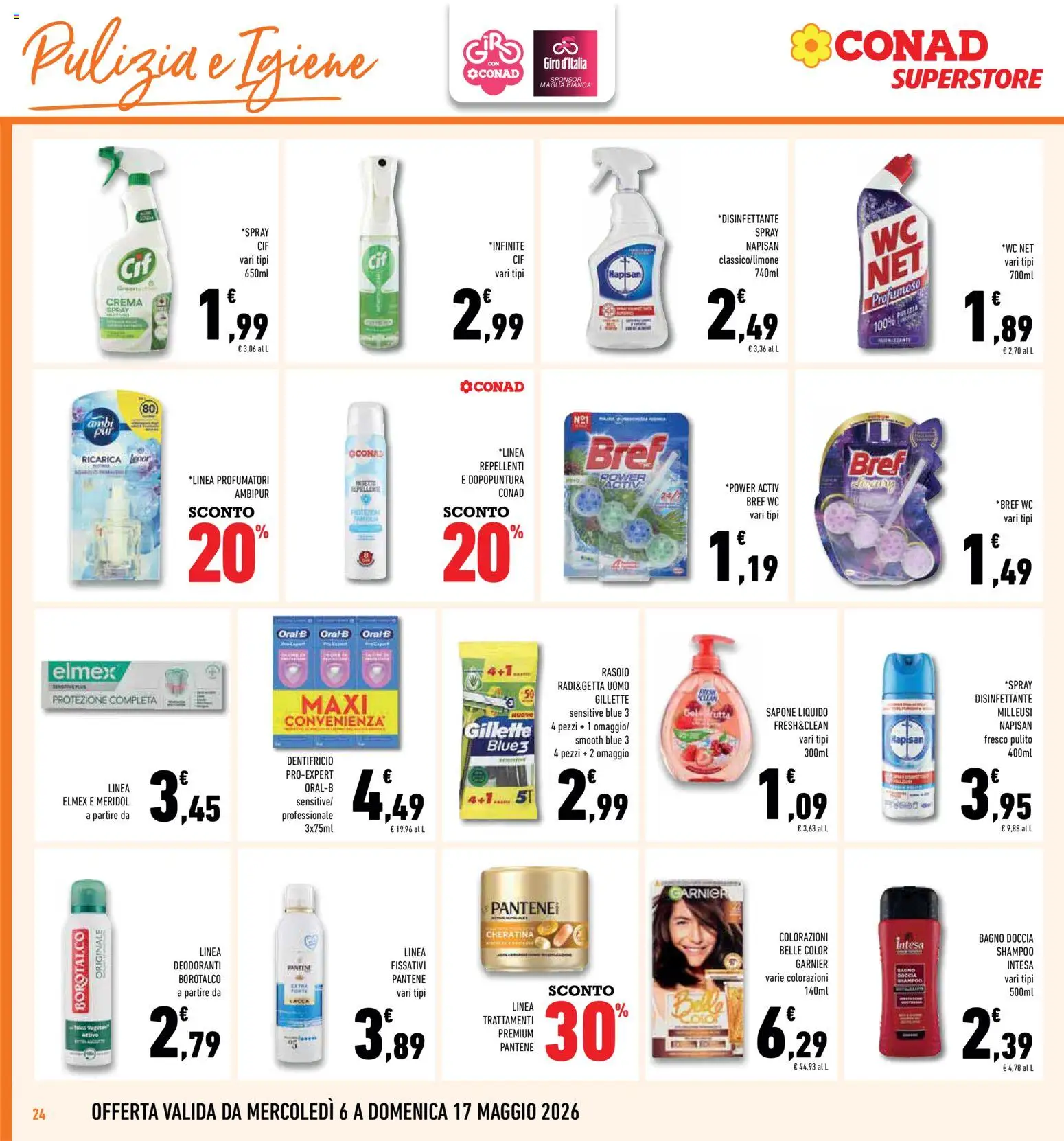 Volantino Conad del 06.05.2026 | Pagina: 24 | Prodotti: Shampoo, Crema, Lacca, Dentifricio
