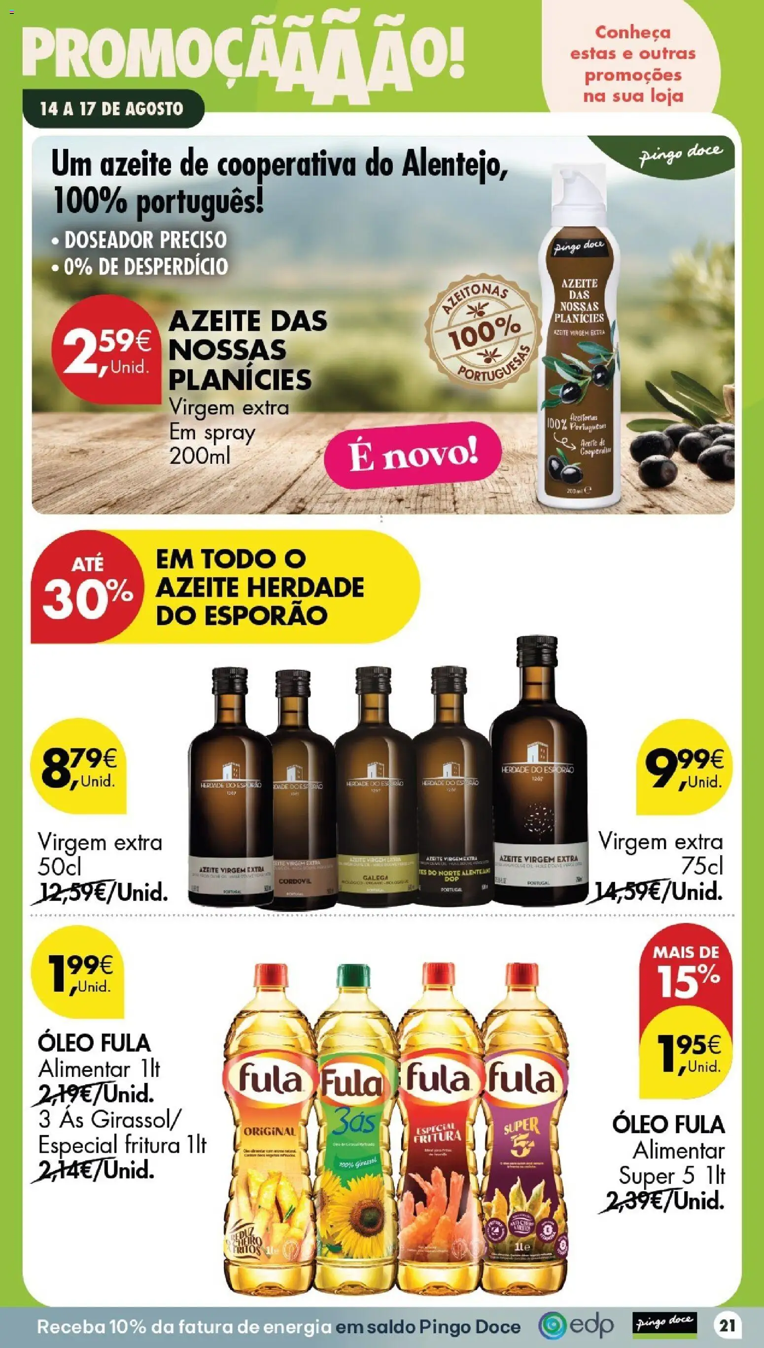 Pingo Doce Poupe este Fim de Semana │ válido de 14/08/2026 | Página: 21 | Produtos: Azeite, Azeitonas, Óleo, Azeite virgem extra