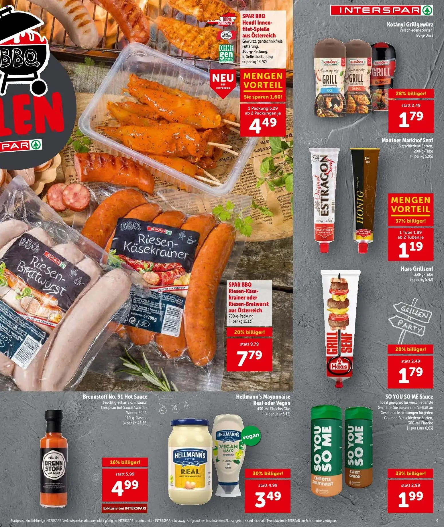 Interspar Flugblatt - Osttirol gültig ab 07.05.2026 | Seite: 9 | Produkte: Mayonnaise, Grill