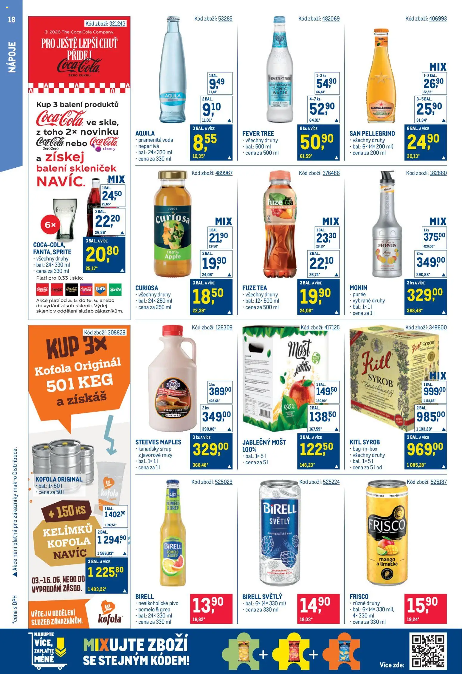 Makro leták - Gastronomie od 03.06.2026 | Strana: 18 | Produkty: Birell, Monin, Tonic, Sprite