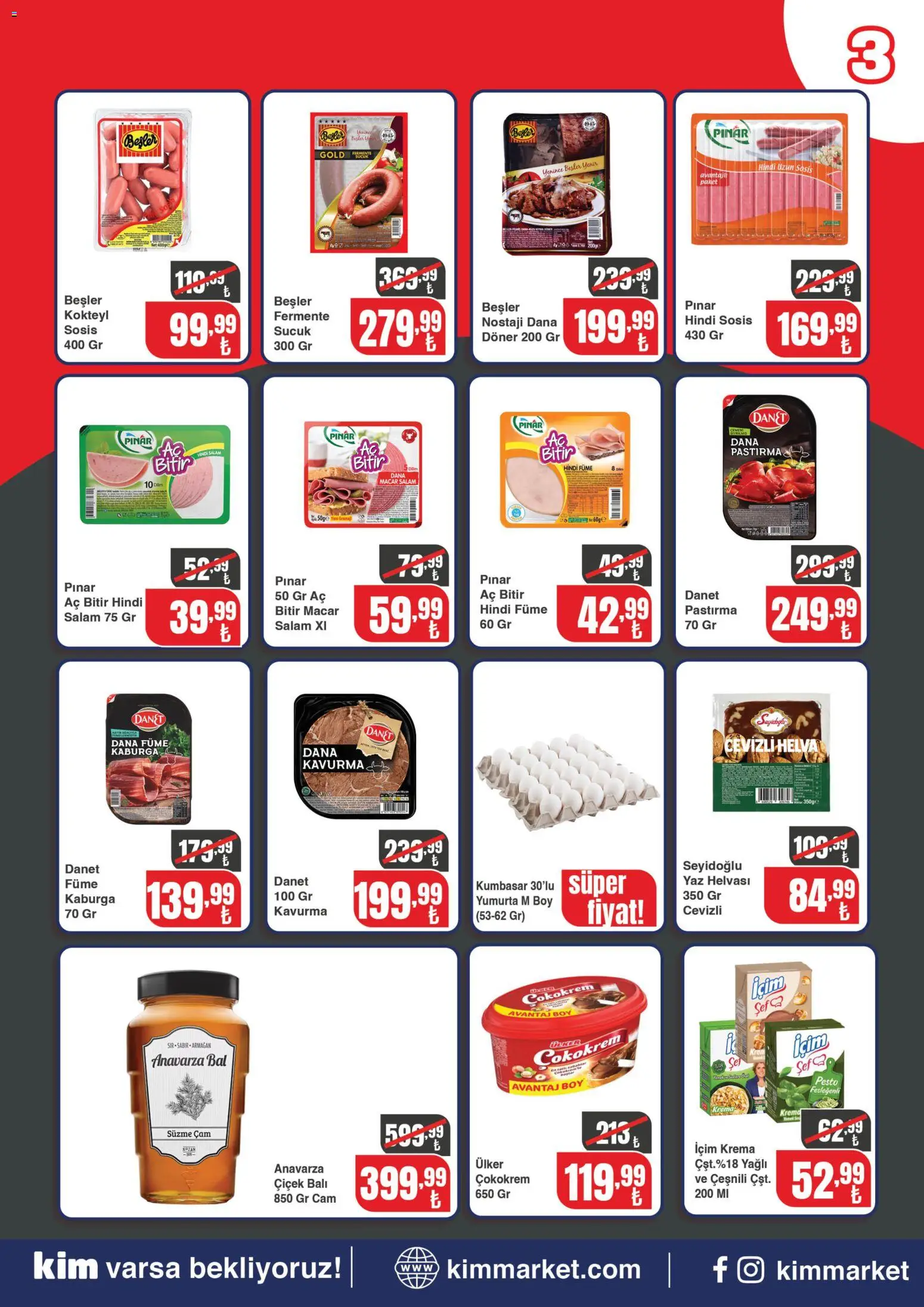 Kim Market Katalog - Marmara Insert - 06 Temmuz 2026 tarihinden itibaren geçerlidir | Sayfa: 3 | Ürünler: Döner, Yumurta, Sosis, Hindi füme