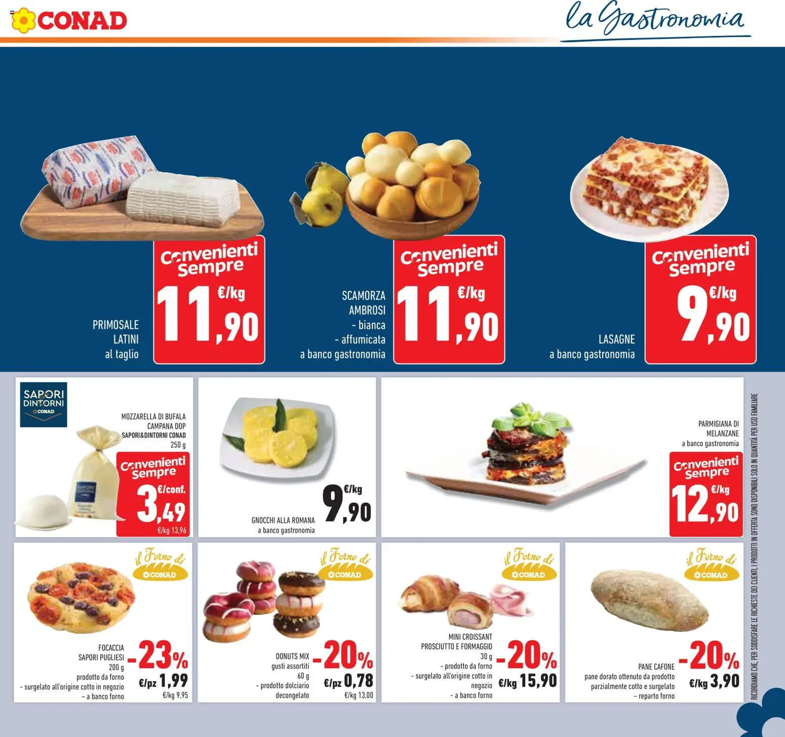 Volantino Conad del 07/10/2026 | Pagina: 23 | Prodotti: Pane, Formaggio, Lasagna, Croissant