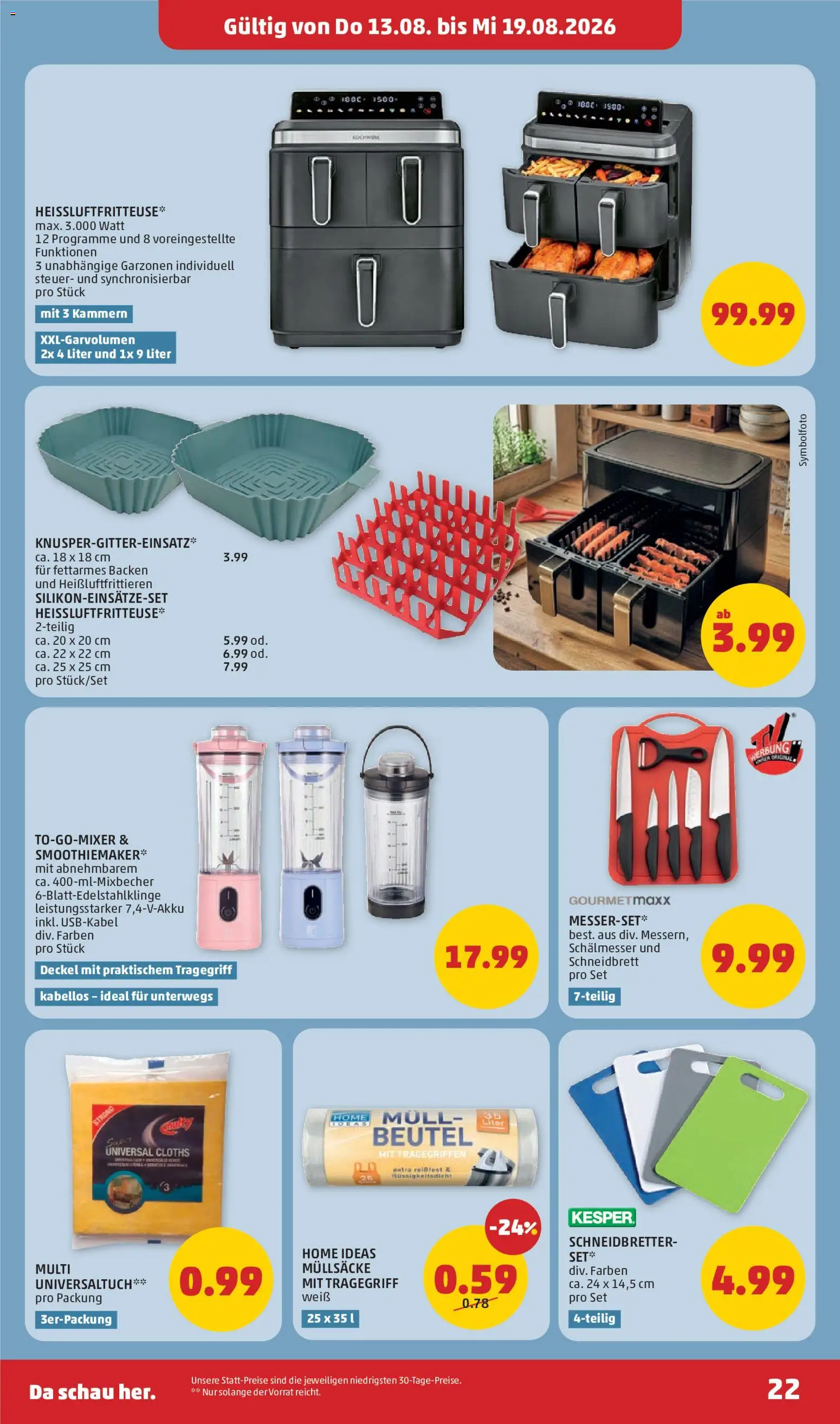 Penny Markt - Flugblatt gültig ab 13.08.2026 | Seite: 22 | Produkte: Müllsäcke