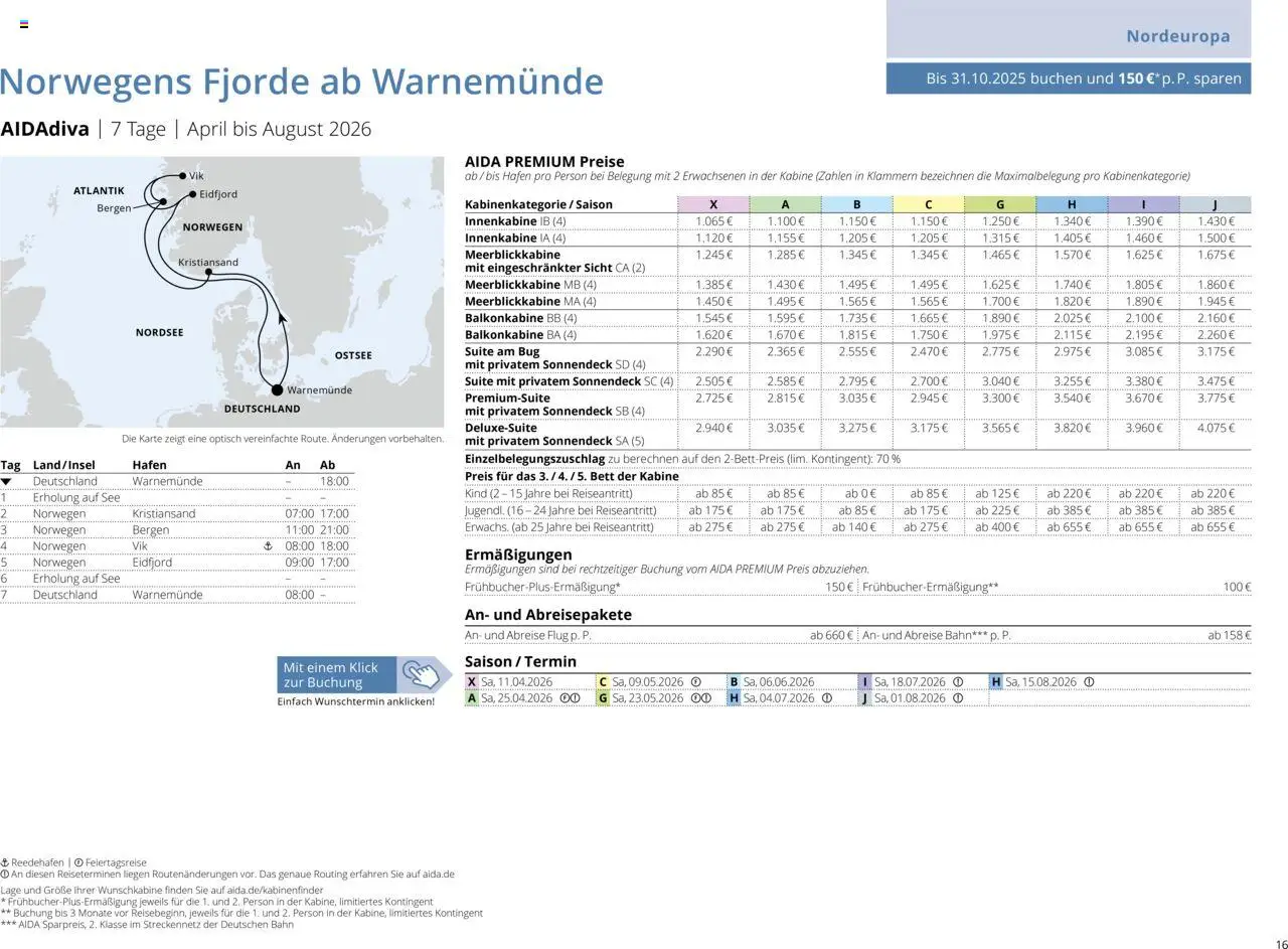 Aida Sommer 2026 – gültig ab 01.03.2026 | Seite: 16 | Produkte: Bett