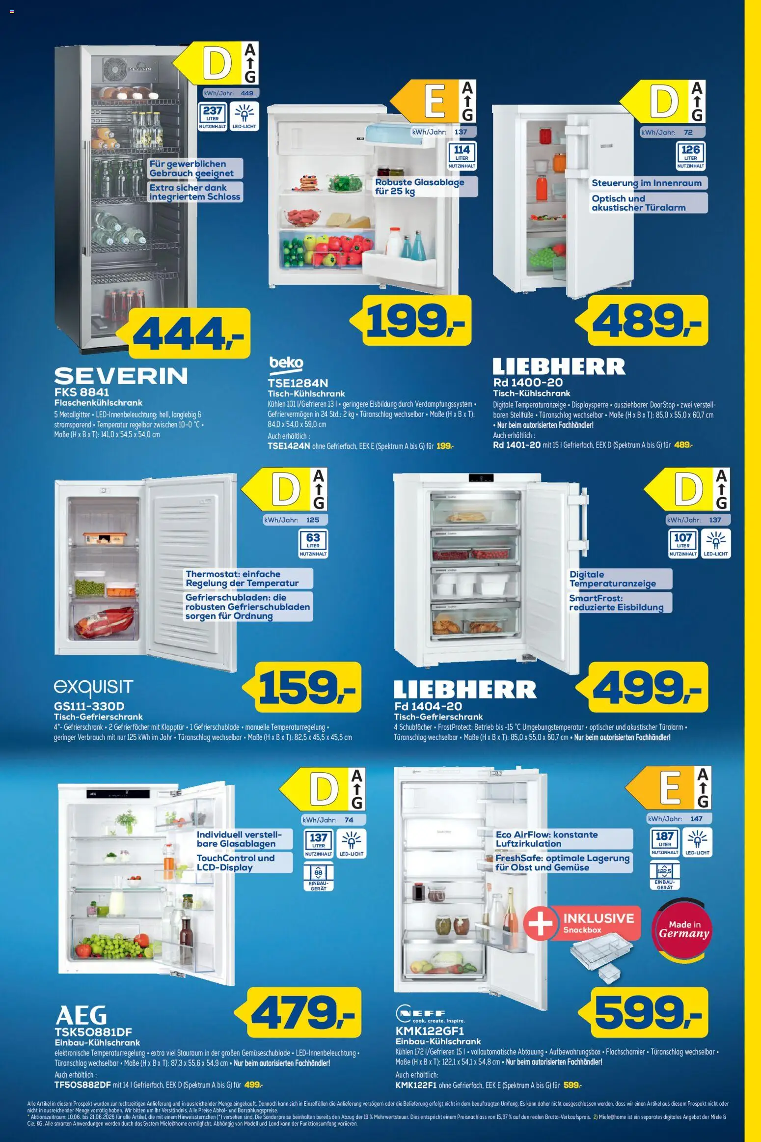 Euronics  Aktueller Prospekt – gültig ab 10.06.2026 | Seite: 9 | Produkte: Miele, Liebherr, Neff, Gemüse