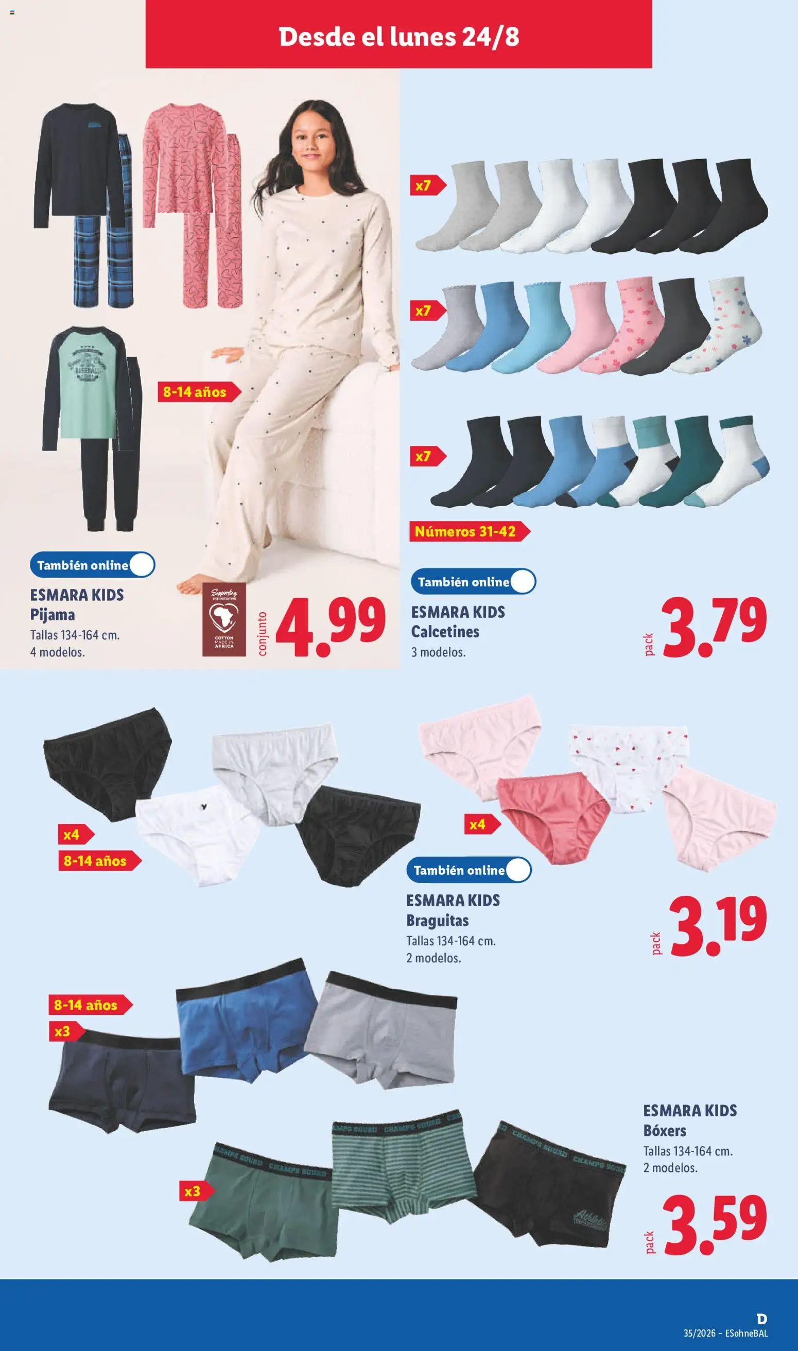 Lidl folleto de bazar │ válido desde el 24/08/2026 | Página: 11 | Productos: Pijama, Boxers, Calcetines