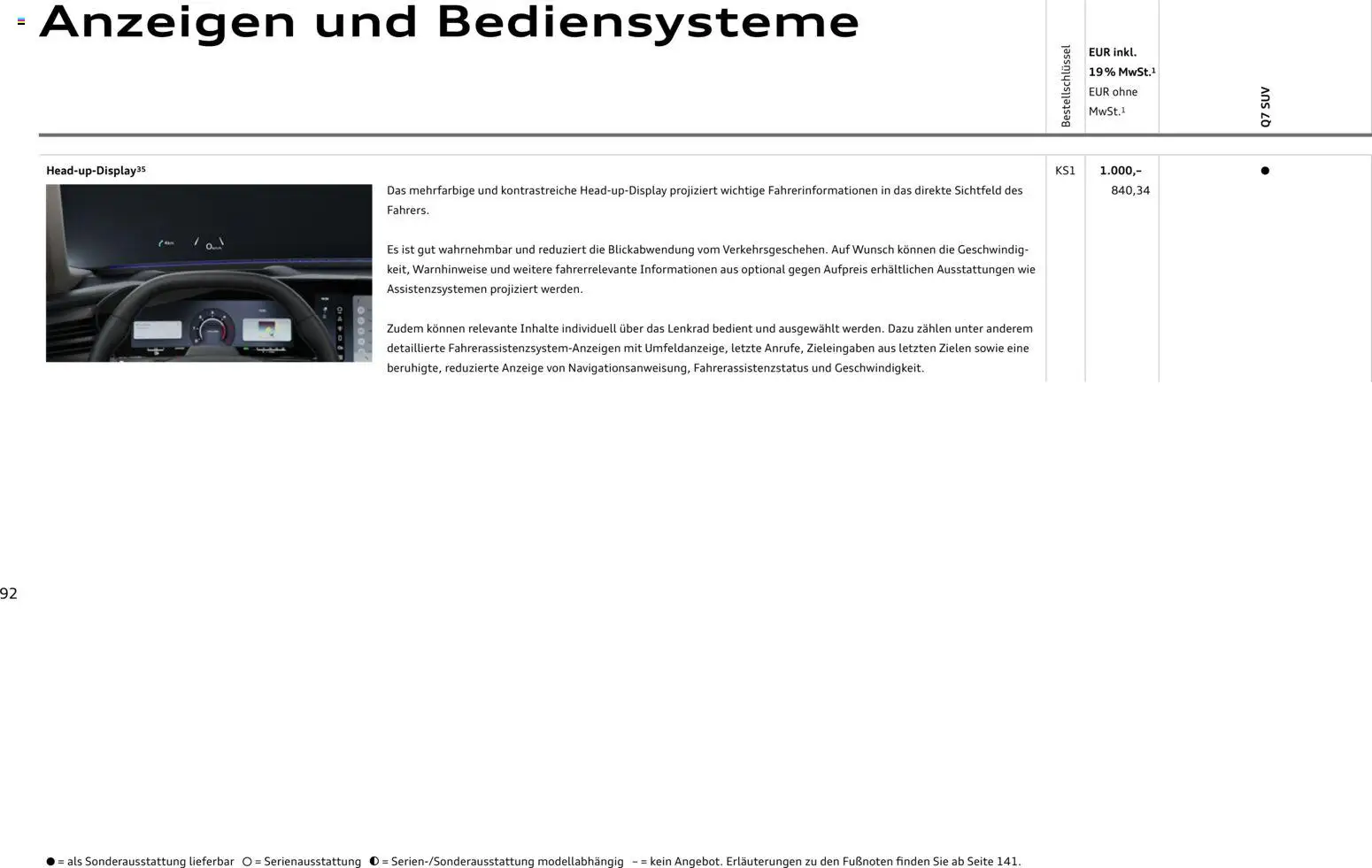 Audi Q7 – gültig ab 23.06.2026 | Seite: 92 | Produkte: Soundsystem