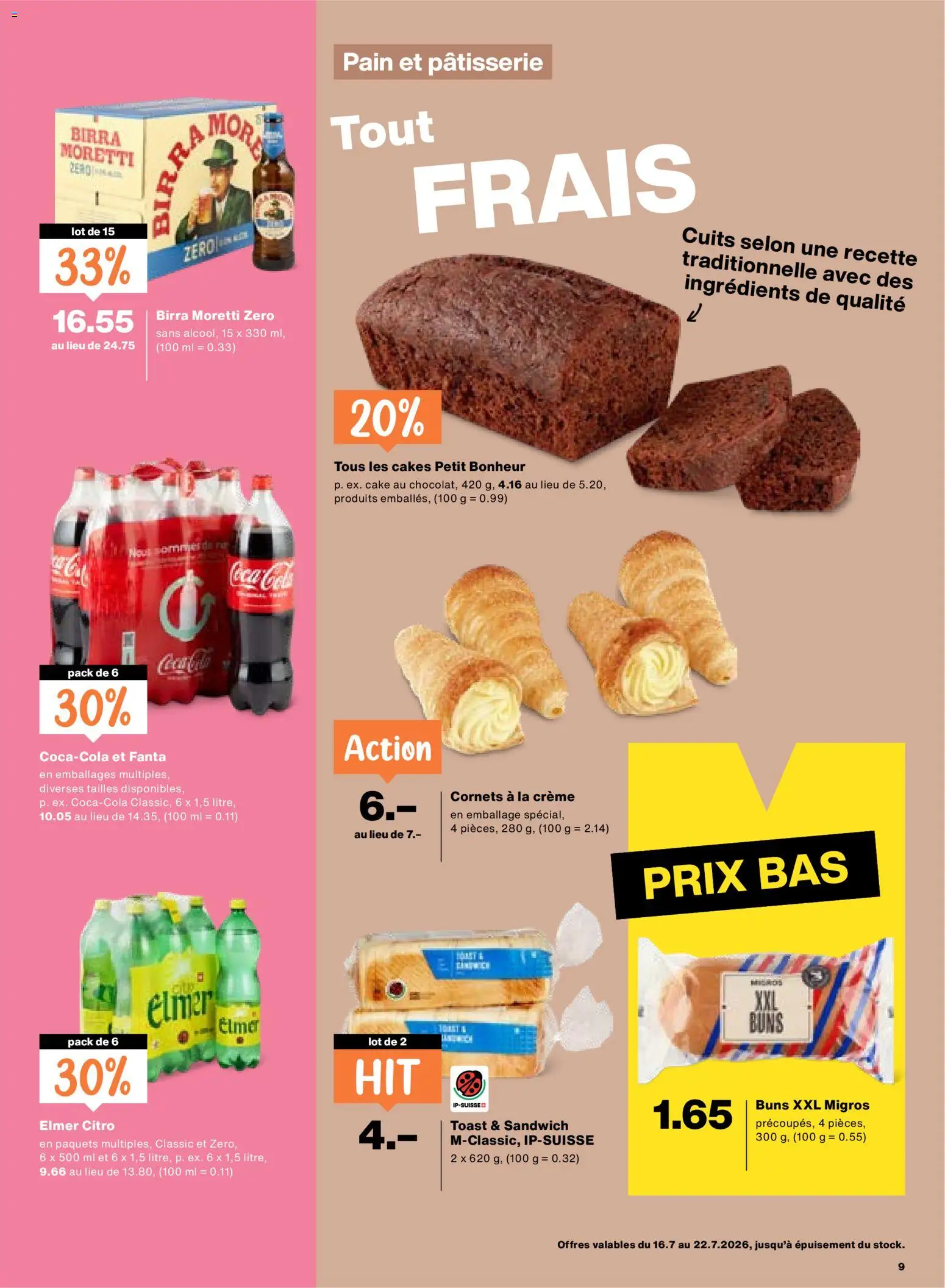 Migros aktionen FR – gültig ab 16.07.2026 | Seite: 9 | Produkte: Coca Cola, Fanta, Creme