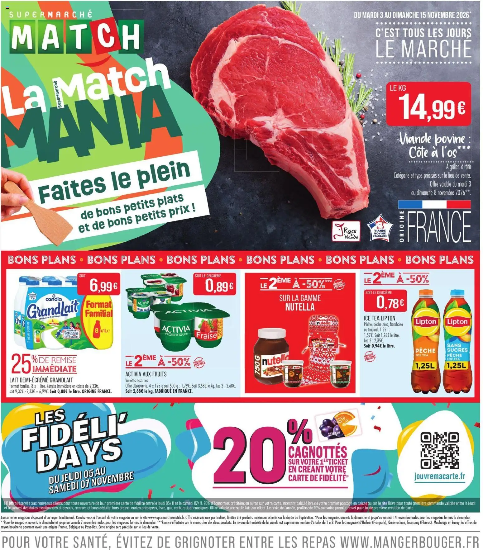 {H1} | Page: 1 | Produits: Candia, Probiotiques, Nutella, Lait