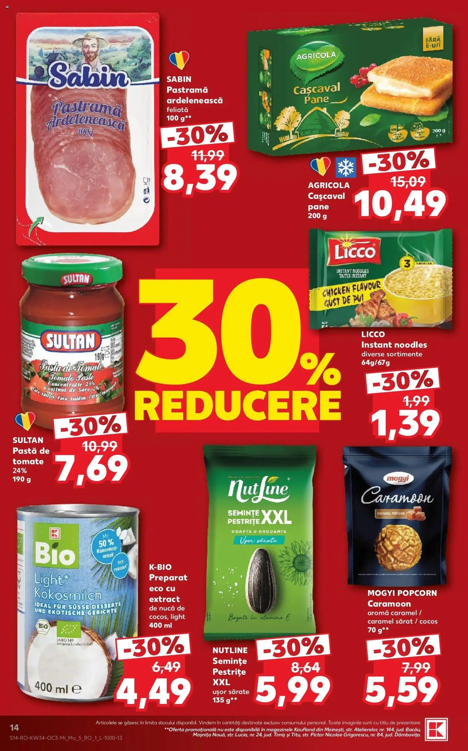 Kaufland Focșani 19.08.2026 - Revista si Oferta | Pagină: 14 | Produse: Agricola, Pui, Sabin, Noodles