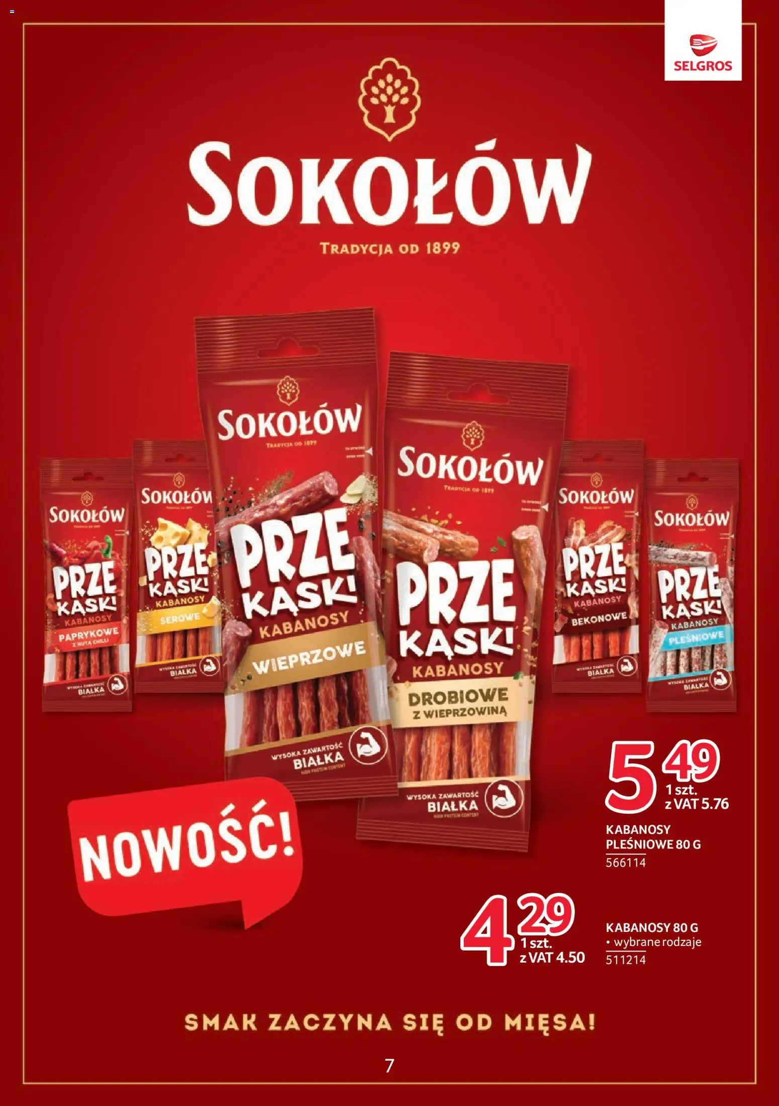Selgros cash&carry gazetka - Markowe Produkty od 02.06.2026 | Strona: 7 | Produkty: Kabanosy, Wieprzowina