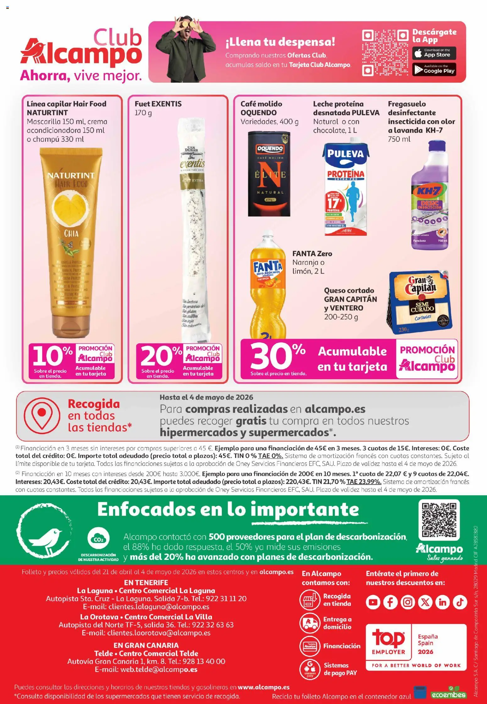 Alcampo Canarias │ válido desde el 21.04.2026 | Página: 32 | Productos: Champú, Leche, Queso, Café molido