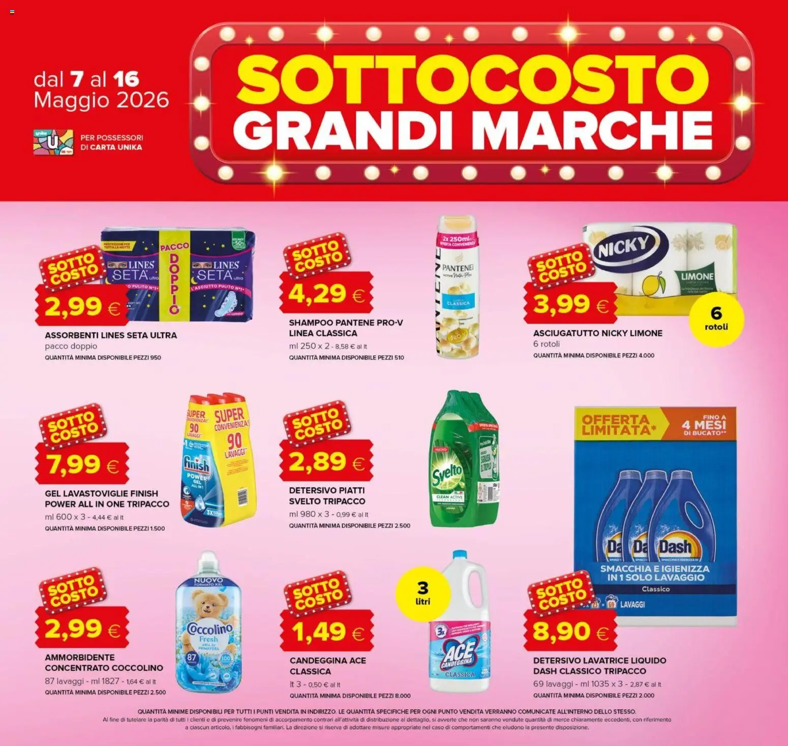 Volantino Oasi del 07.05.2026 | Pagina: 5 | Prodotti: Shampoo, Ammorbidente, Candeggina, Limone