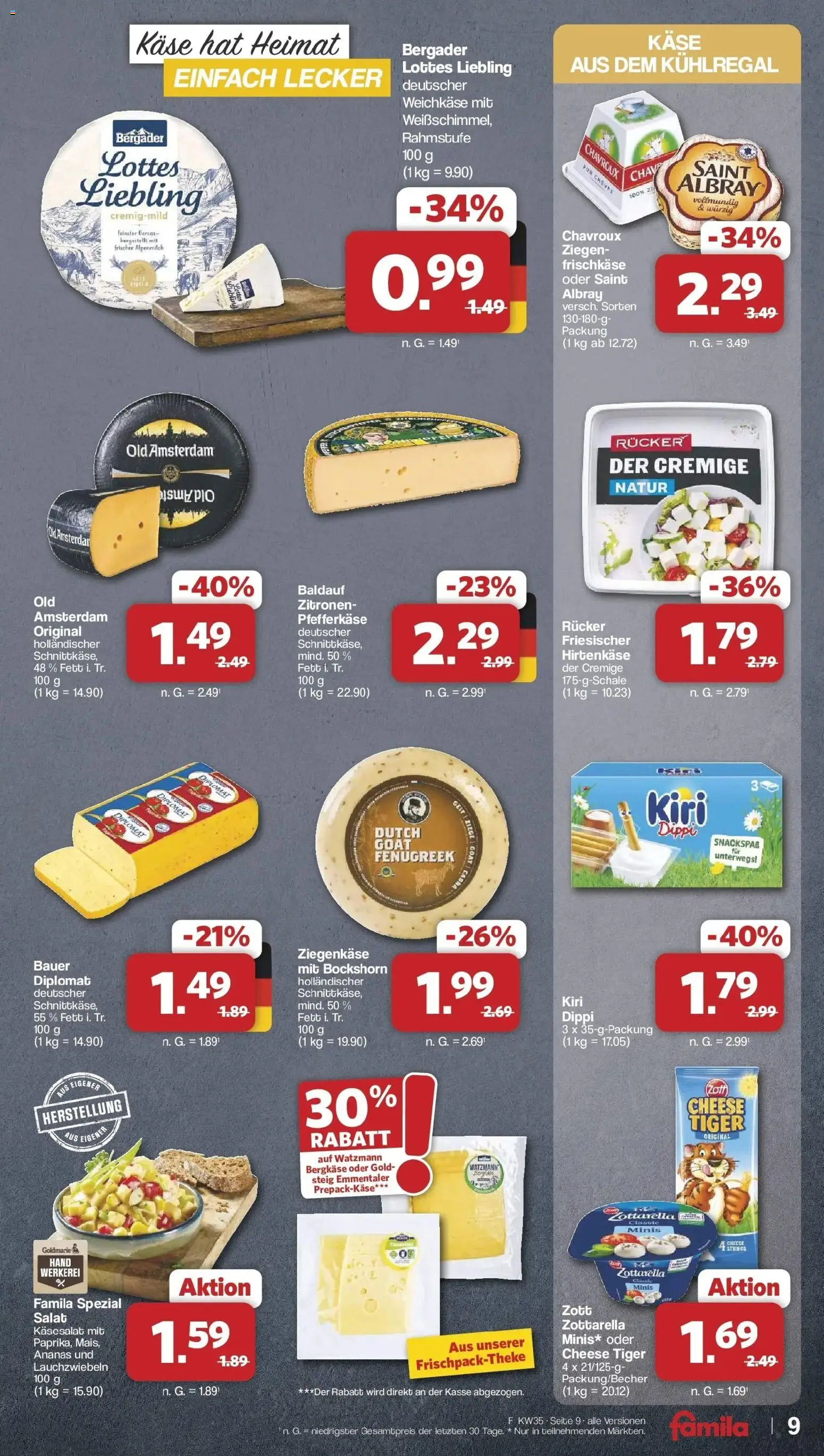 Famila Nordwest Wochenangebote (ab 24.08.2026) zum Blättern | Seite: 9 | Produkte: Käse, Ziegenkäse, Ananas, Zitronen