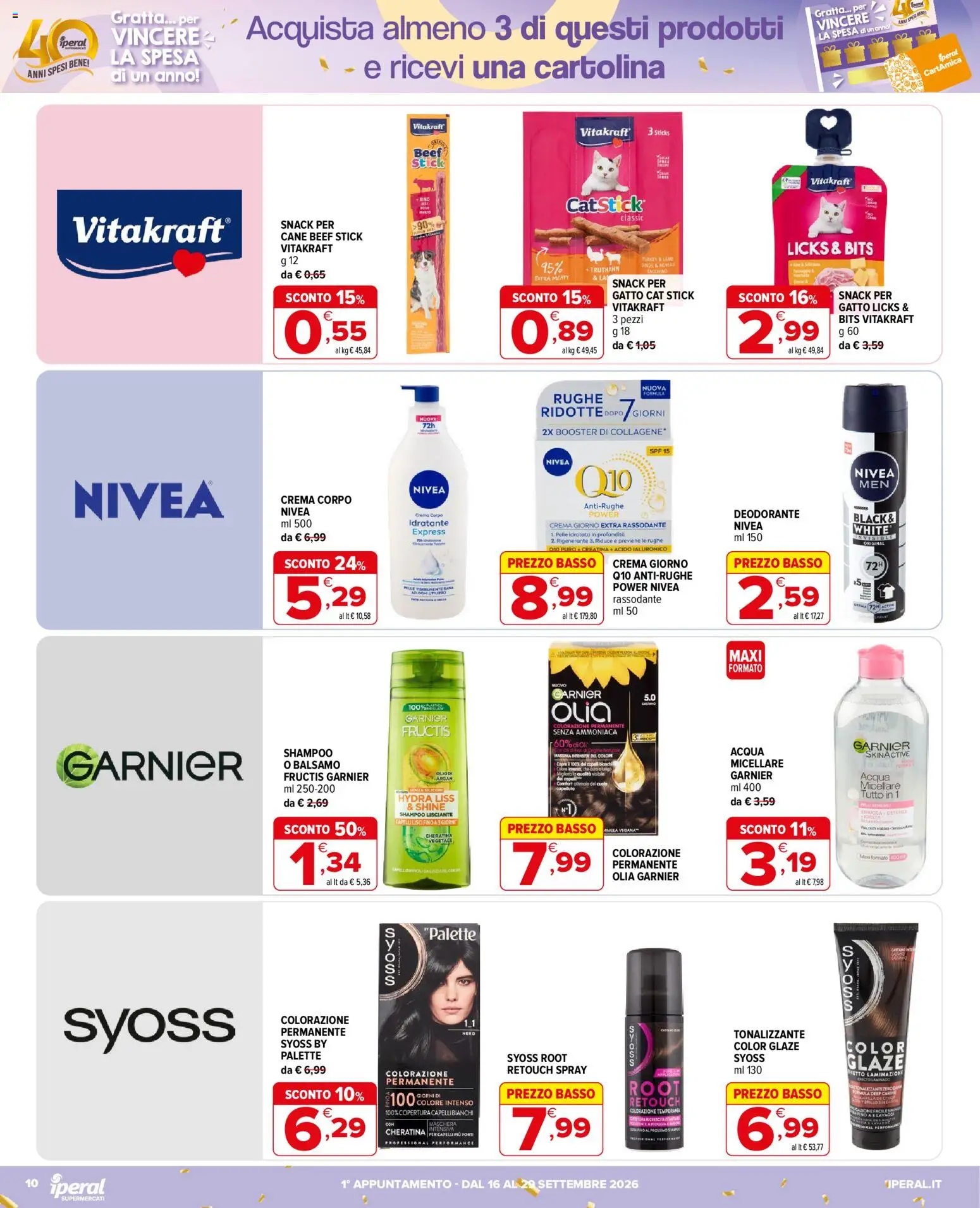 Volantino Iperal del 16/09/2026 | Pagina: 10 | Prodotti: Shampoo, Olio, Basso, Mais