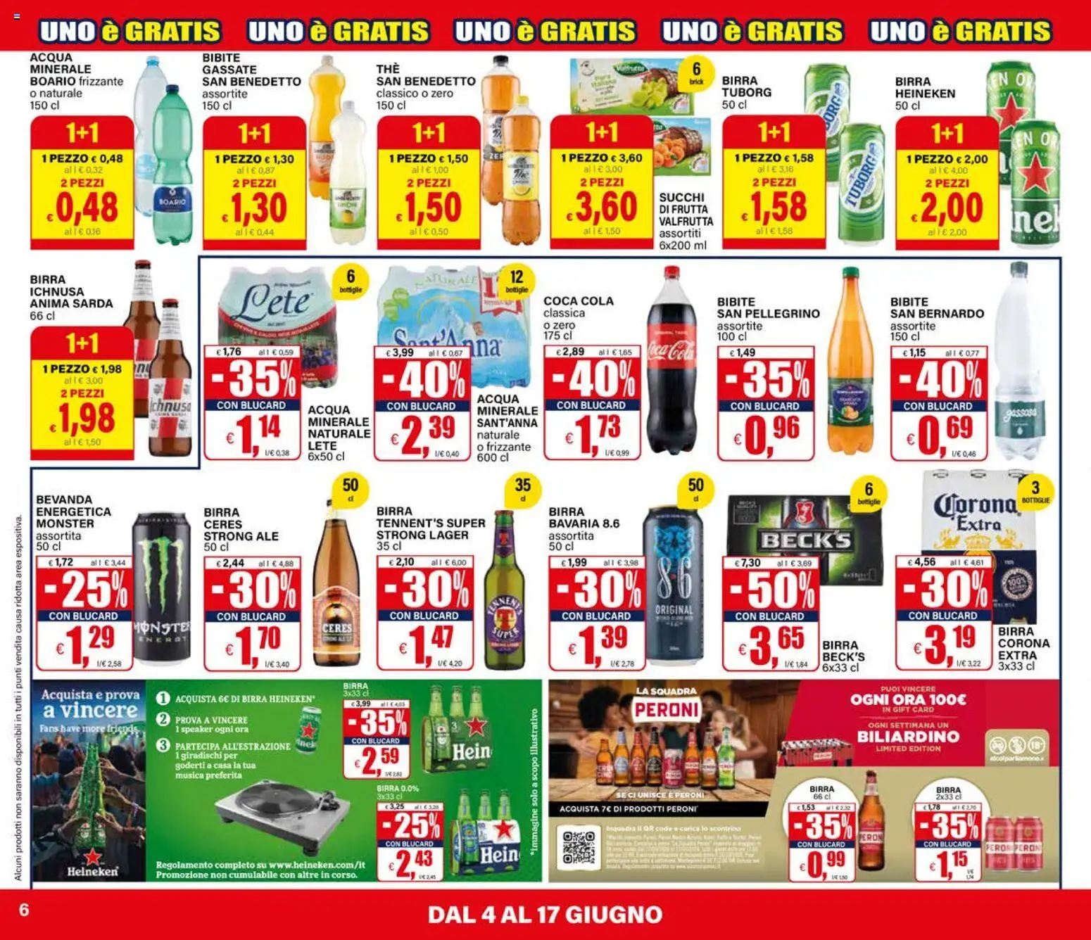 Volantino Il Gigante del 04.06.2026 | Pagina: 6 | Prodotti: Birra, Ceres, Bibite, Coca Cola