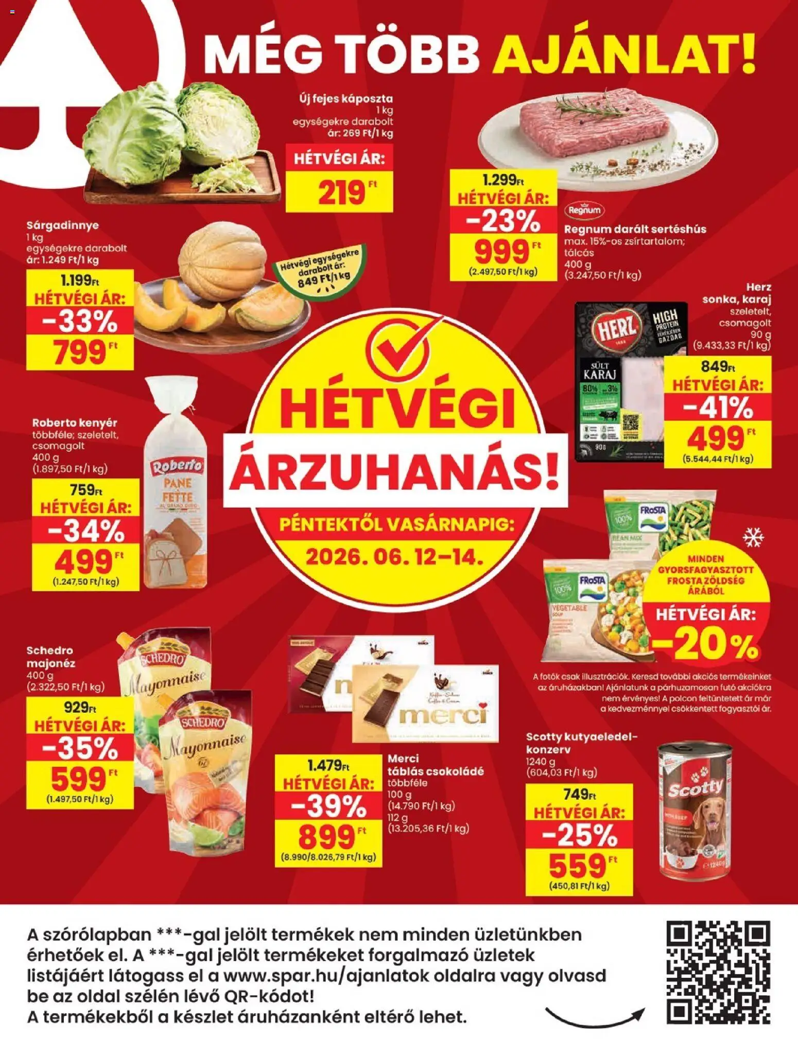 Spar akciós ujság - amely érvényes a következő dátumtól: 11.06.2026 | Oldal: 20 | Termékek: Darált sertéshús, Kenyér, Zöldség, Mák