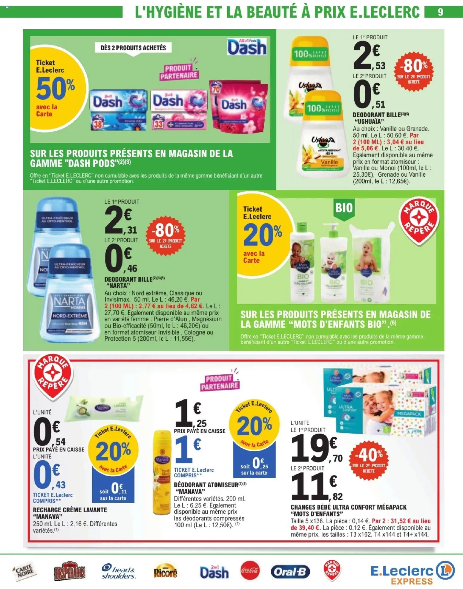 {H1} | Page: 9 | Produits: Ricoré, Déodorant, Coca cola, Crème