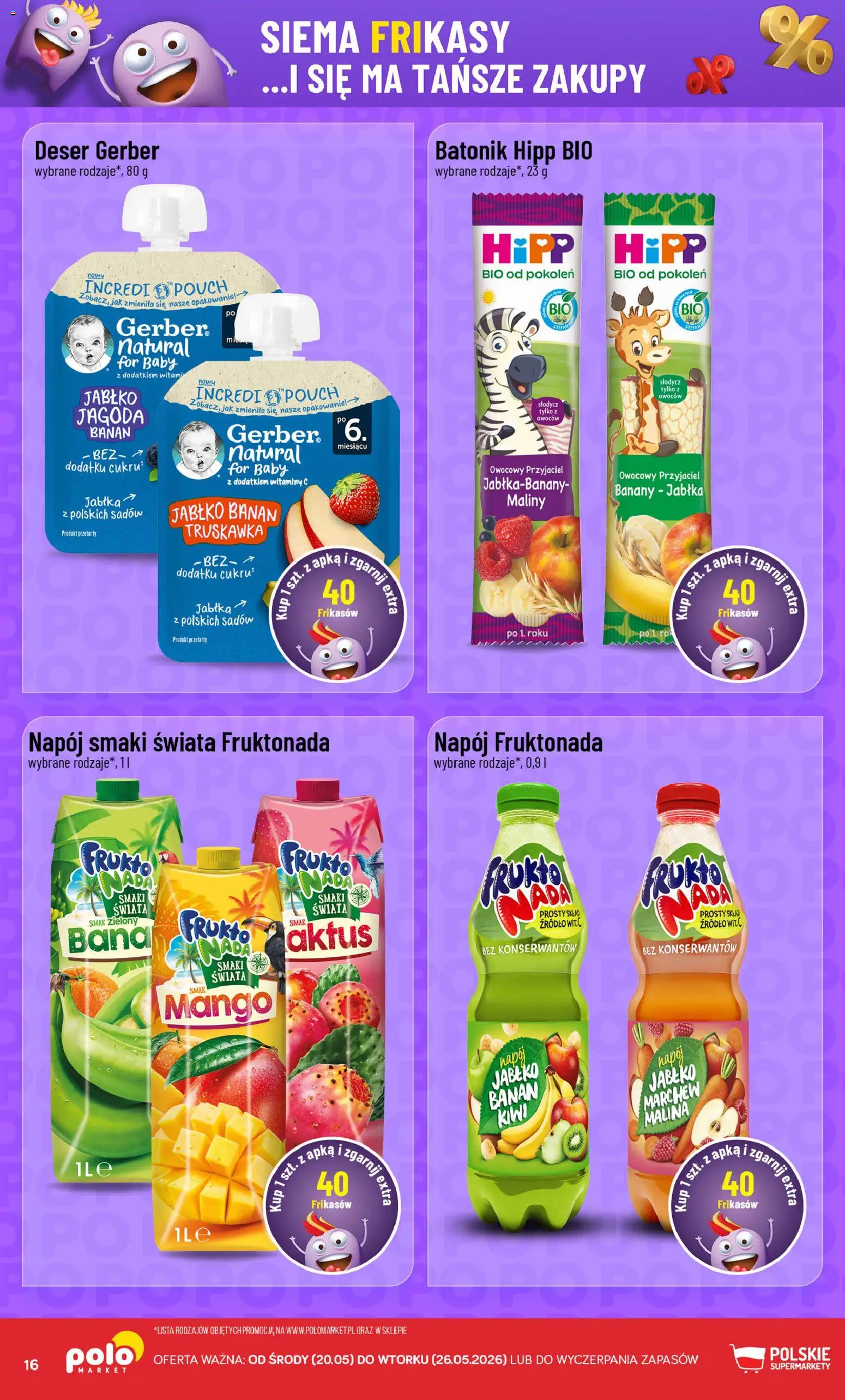 POLOmarket gazetka - Frikasowe Hity od 20.05.2026 | Strona: 16 | Produkty: Jabłka, Banan, Banany, Kiwi