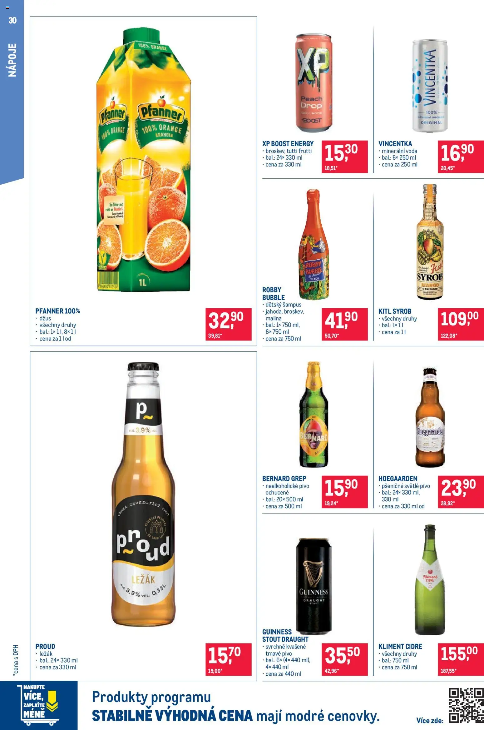 Makro leták - Pro milovníky jídla od 07.10.2026 | Strana: 30 | Produkty: Voda, Nealkoholické pivo, Bernard, Guinness