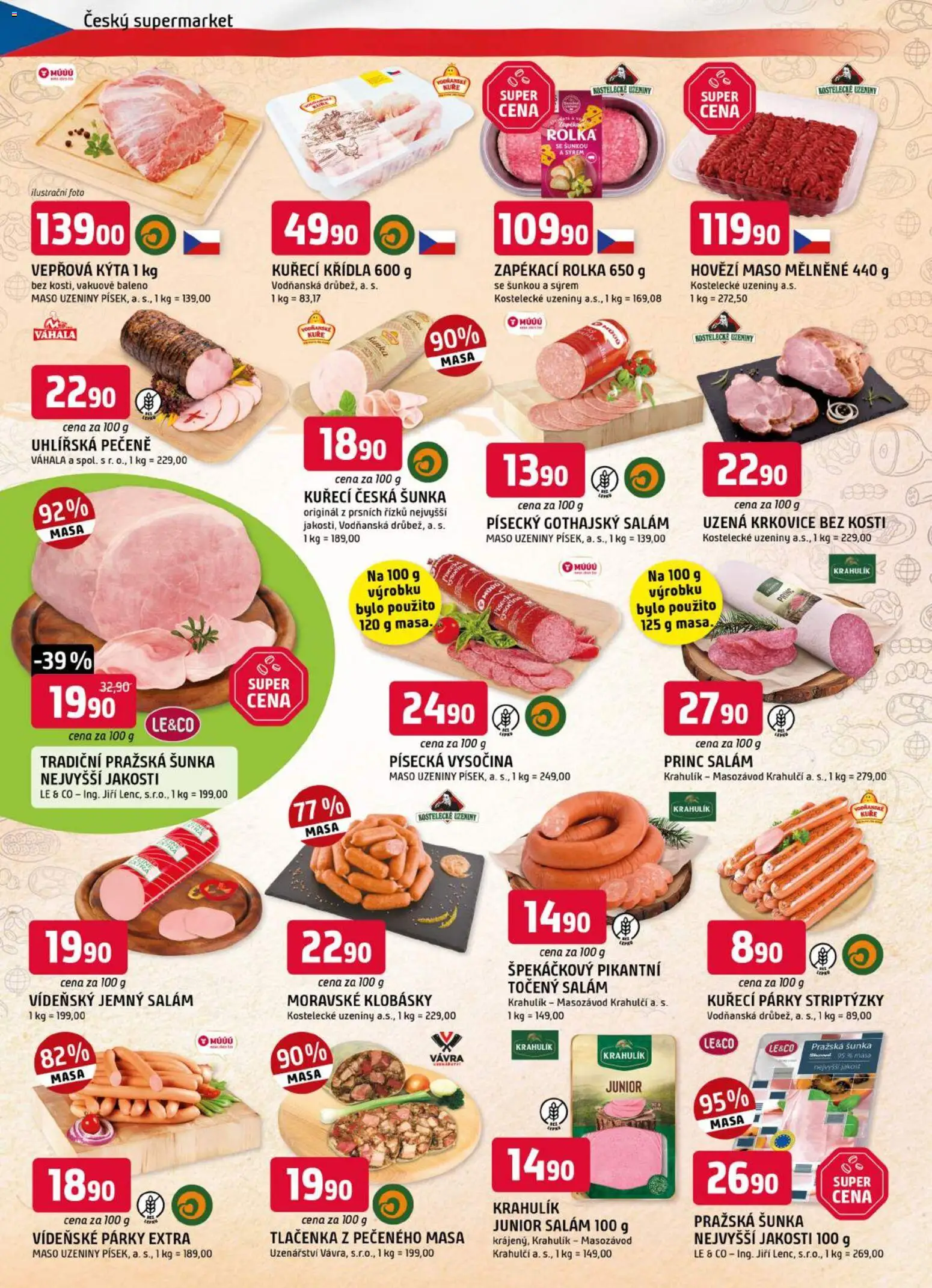 Trefa leták od 26.08.2026 | Strana: 2 | Produkty: Šunka, Párky, Gothajský salám, Krkovice
