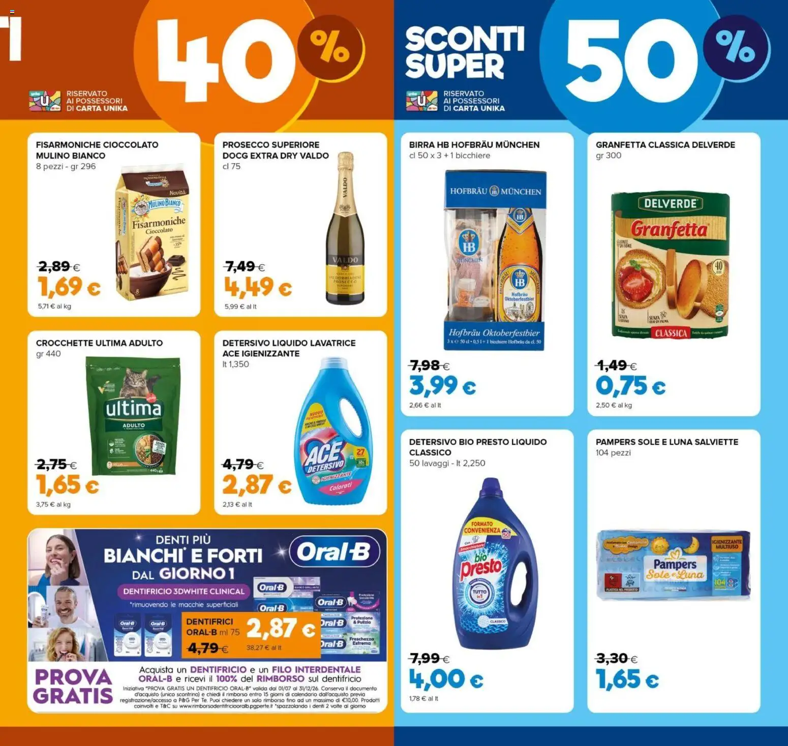 Volantino Oasi del 25/09/2026 | Pagina: 3 | Prodotti: Dentifricio, Prosecco, Lavatrice, Bicchiere