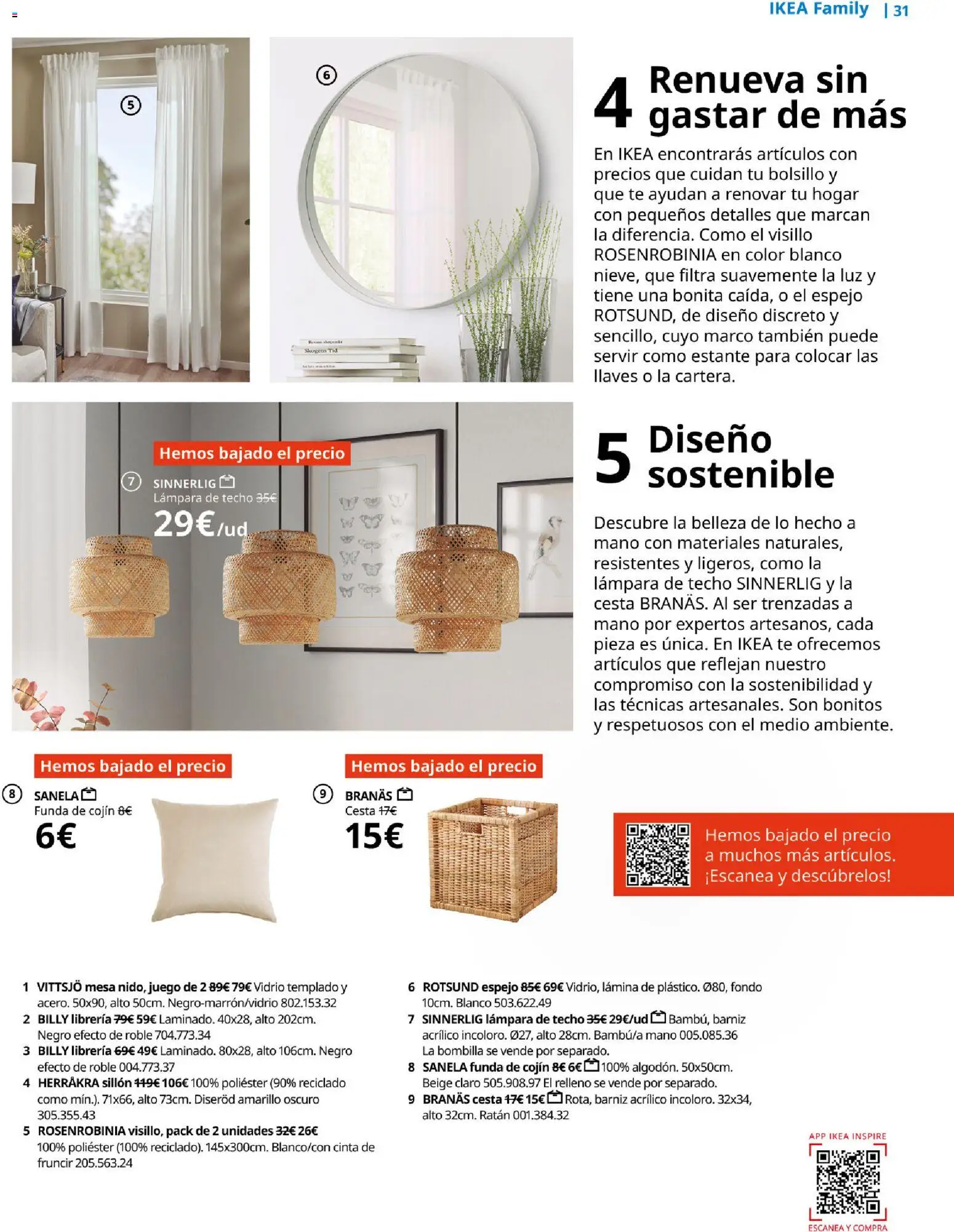 Catálogo IKEA Family │ válido desde el 01.04.2026 | Página: 31 | Productos: Té, Funda de cojín, Sillón, Espejo