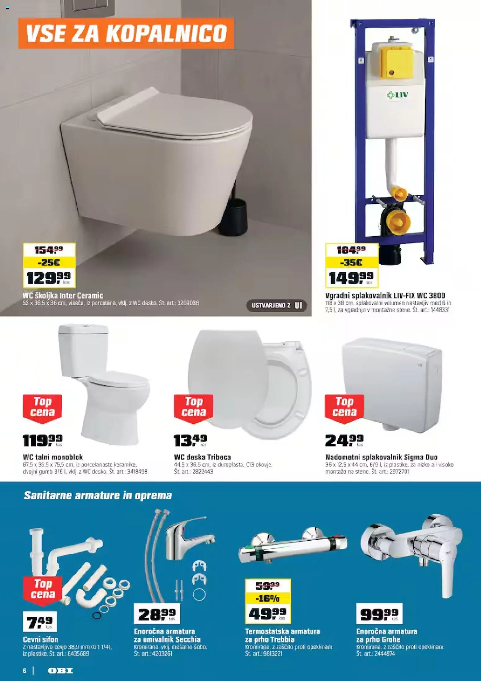 Novi OBI katalog ponudbe – veljaven od 02.09.2026 | Stran: 6 | Izdelki: Med, WC školjka, WC deska, Umivalnik