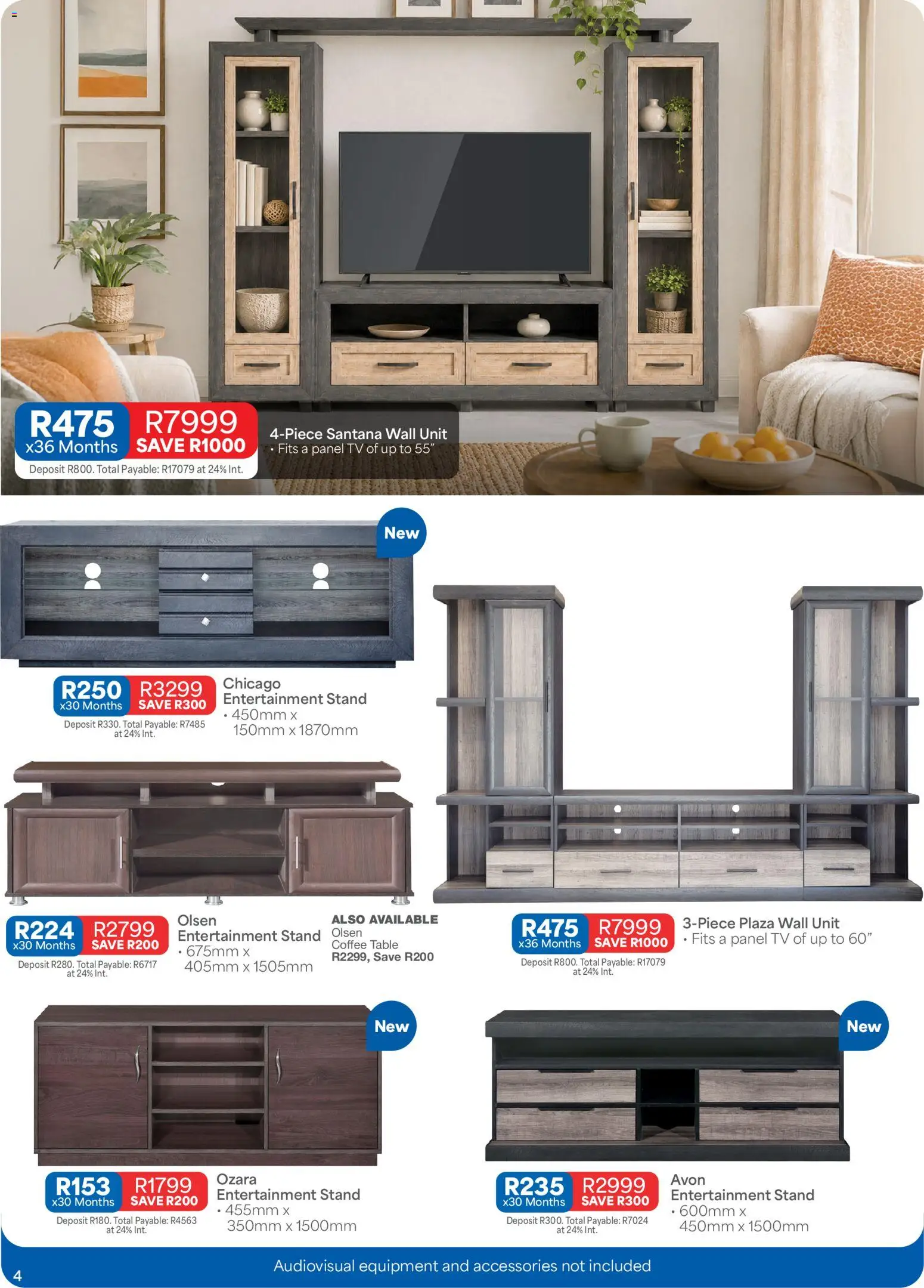 New OK Furniture catalogue – valid from 10/08/2026 | Page: 4 | Products: TV, Table, Wall unit, Coffee