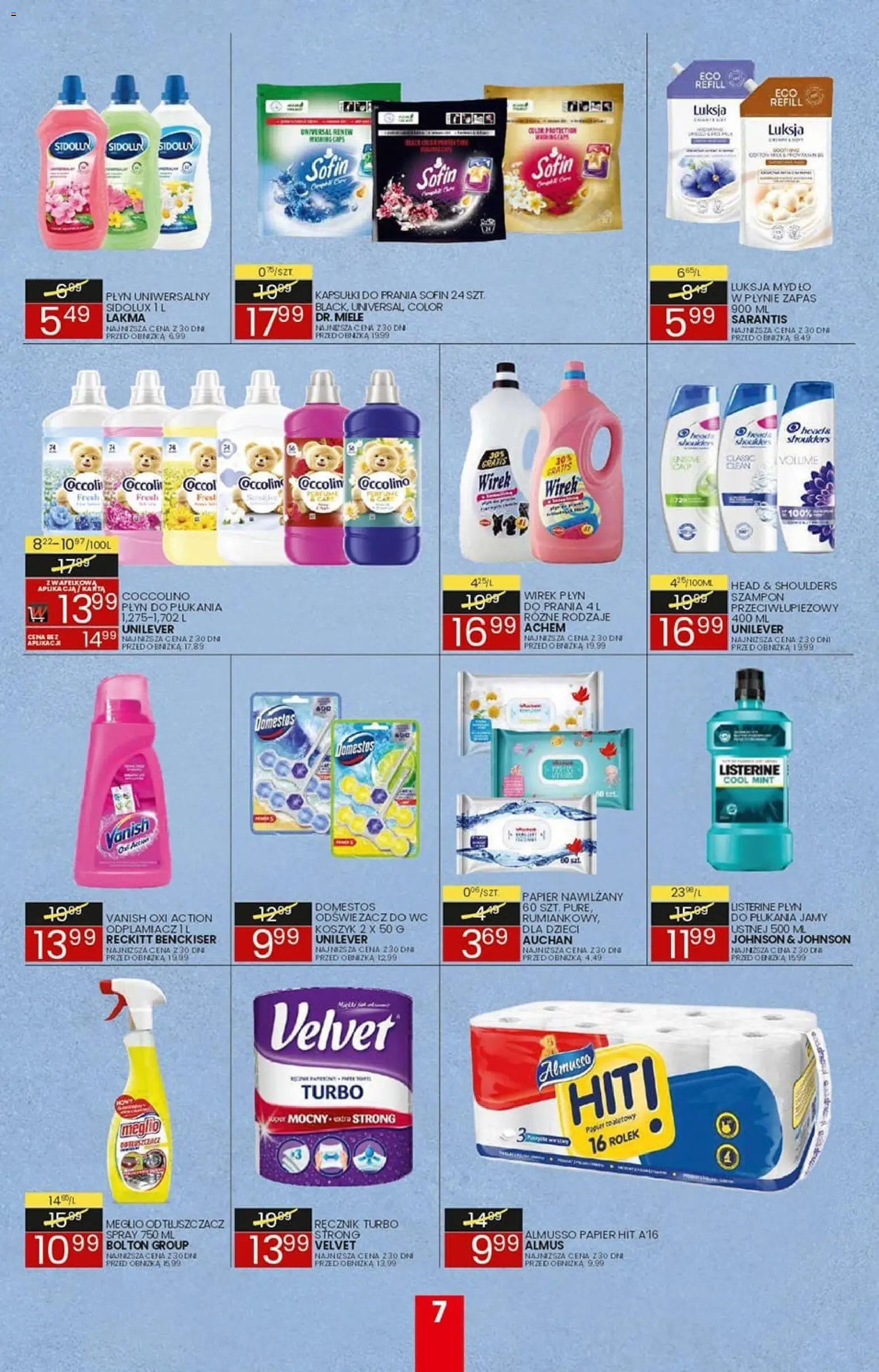 Wafelek gazetka od 21.09.2026 | Strona: 7 | Produkty: Meglio, Vanish, Domestos, Kapsułki do prania