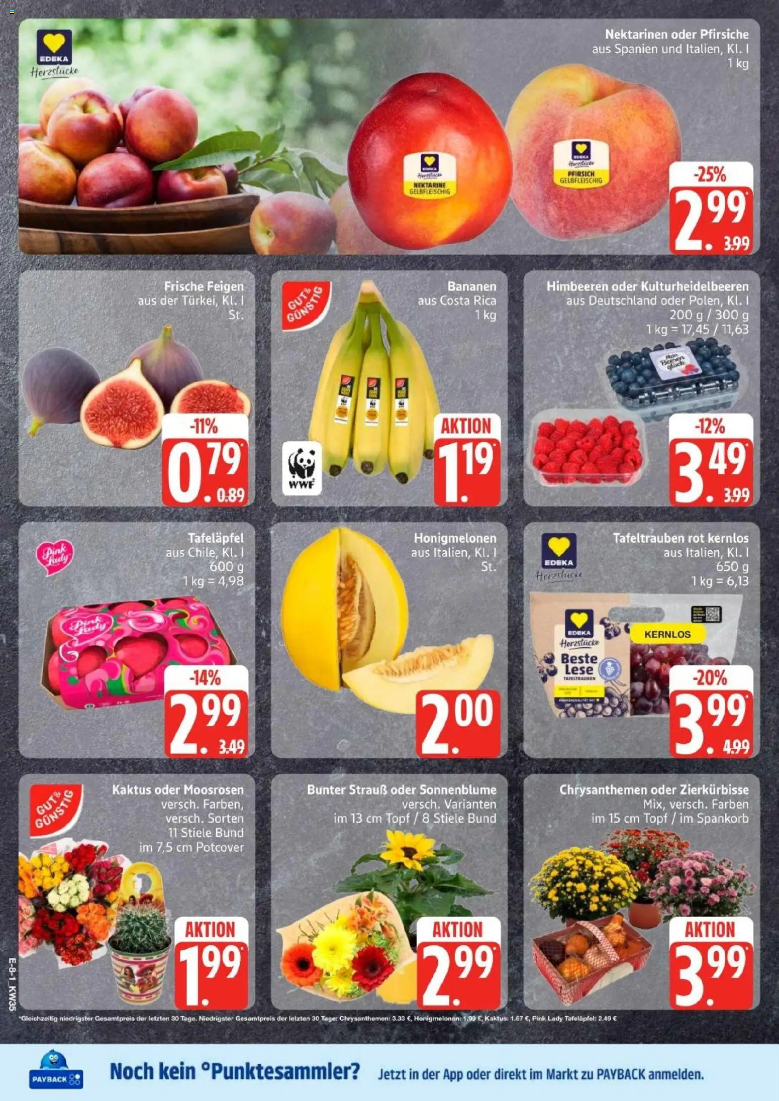 Edeka Prospekt Hamburg – gültig ab 23.08.2026 | Seite: 8 | Produkte: Himbeeren, Pfirsich, Nektarine, Feigen