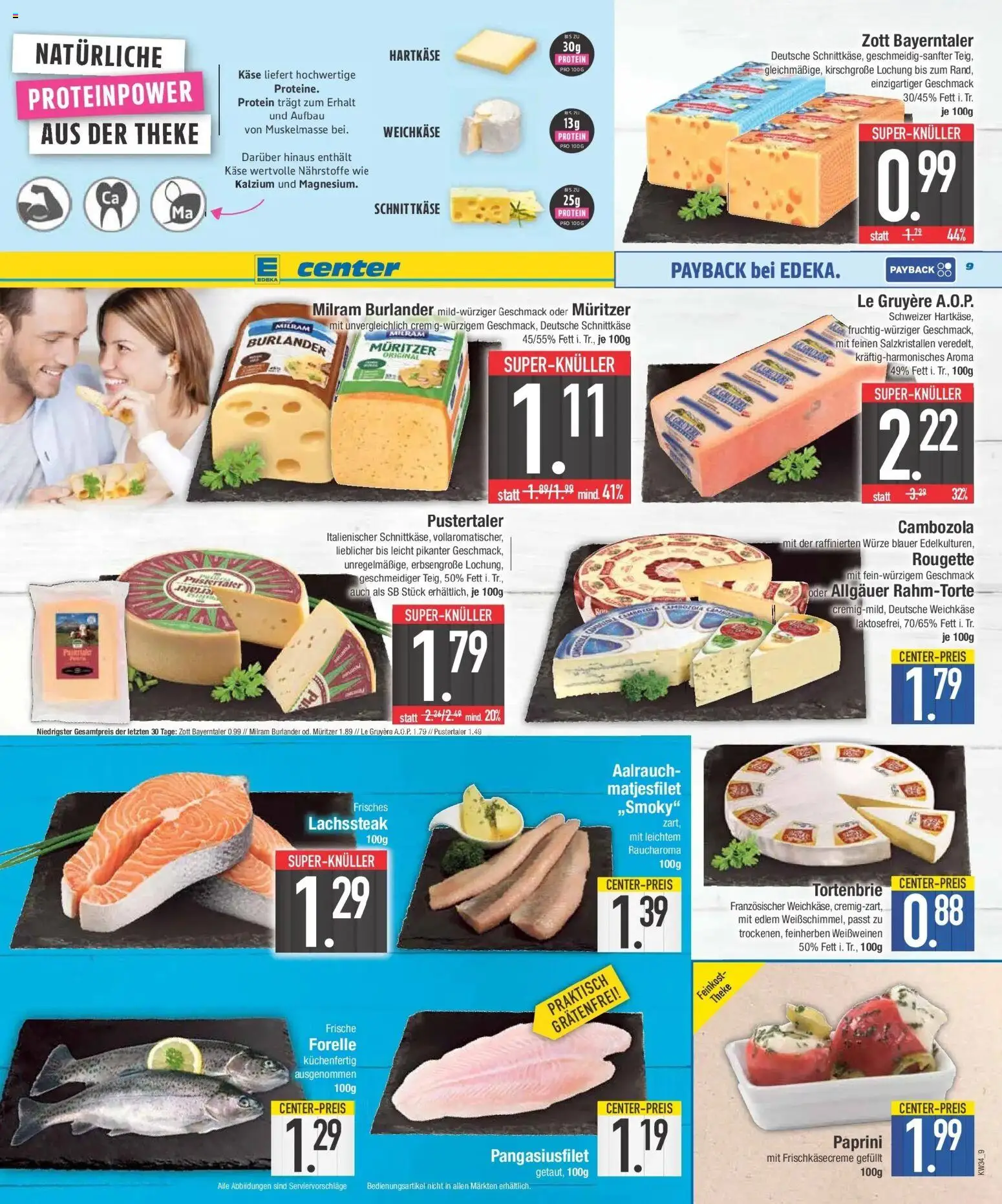E center Prospekt Straubing (ab 17.08.2026) zum Blättern | Seite: 9 | Produkte: Käse, Theke, Milram