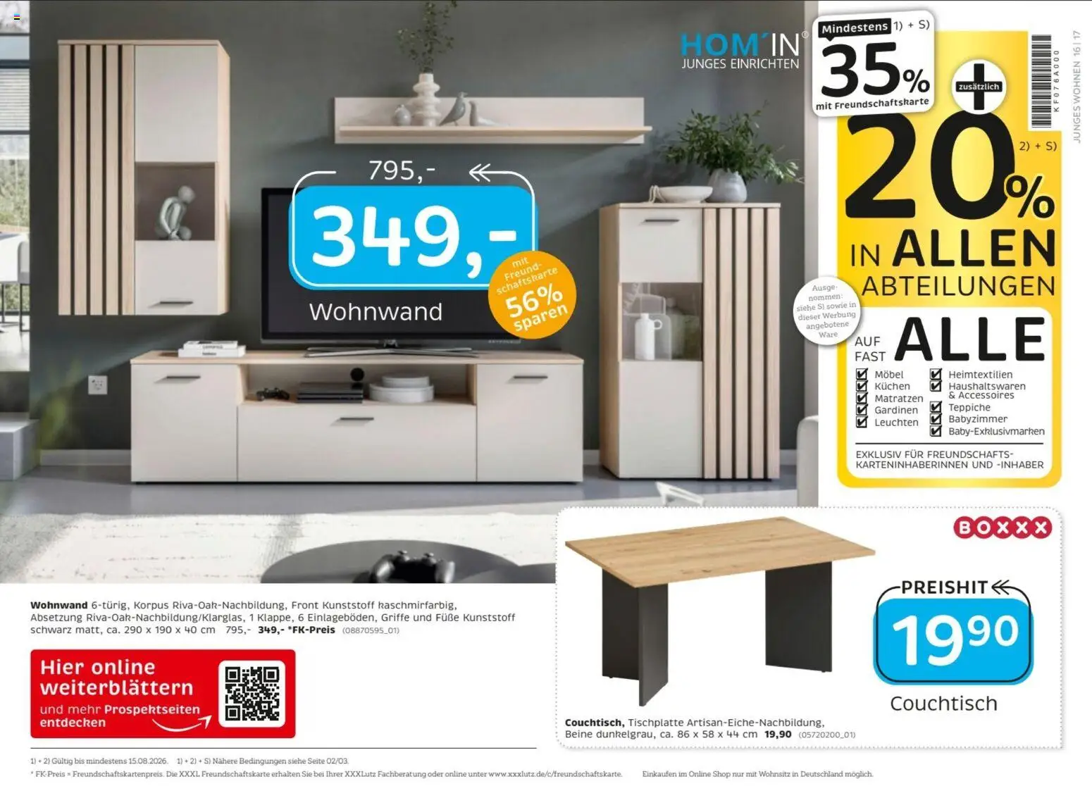 XXXLutz Nr. 1 beim Preis – gültig ab 01.08.2026 | Seite: 24 | Produkte: Wohnwand, Couchtisch, Kuchen