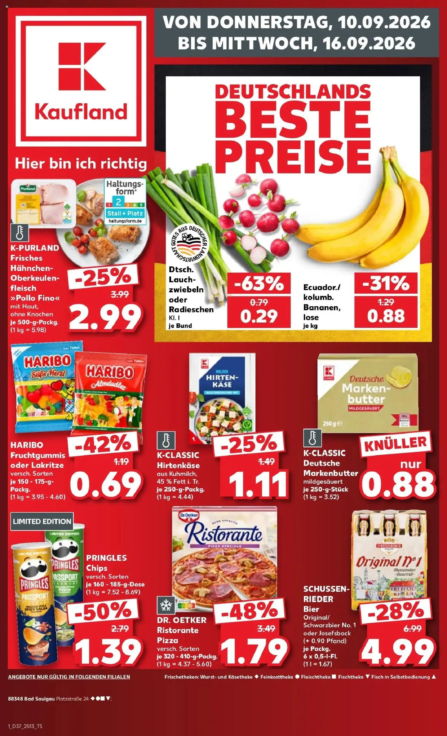 Prospekt Kaufland ab 10.09.2026 » Angebote Online zum Blättern | Seite: 1 | Produkte: Hahnchen, Haribo, Pringles, Lauch