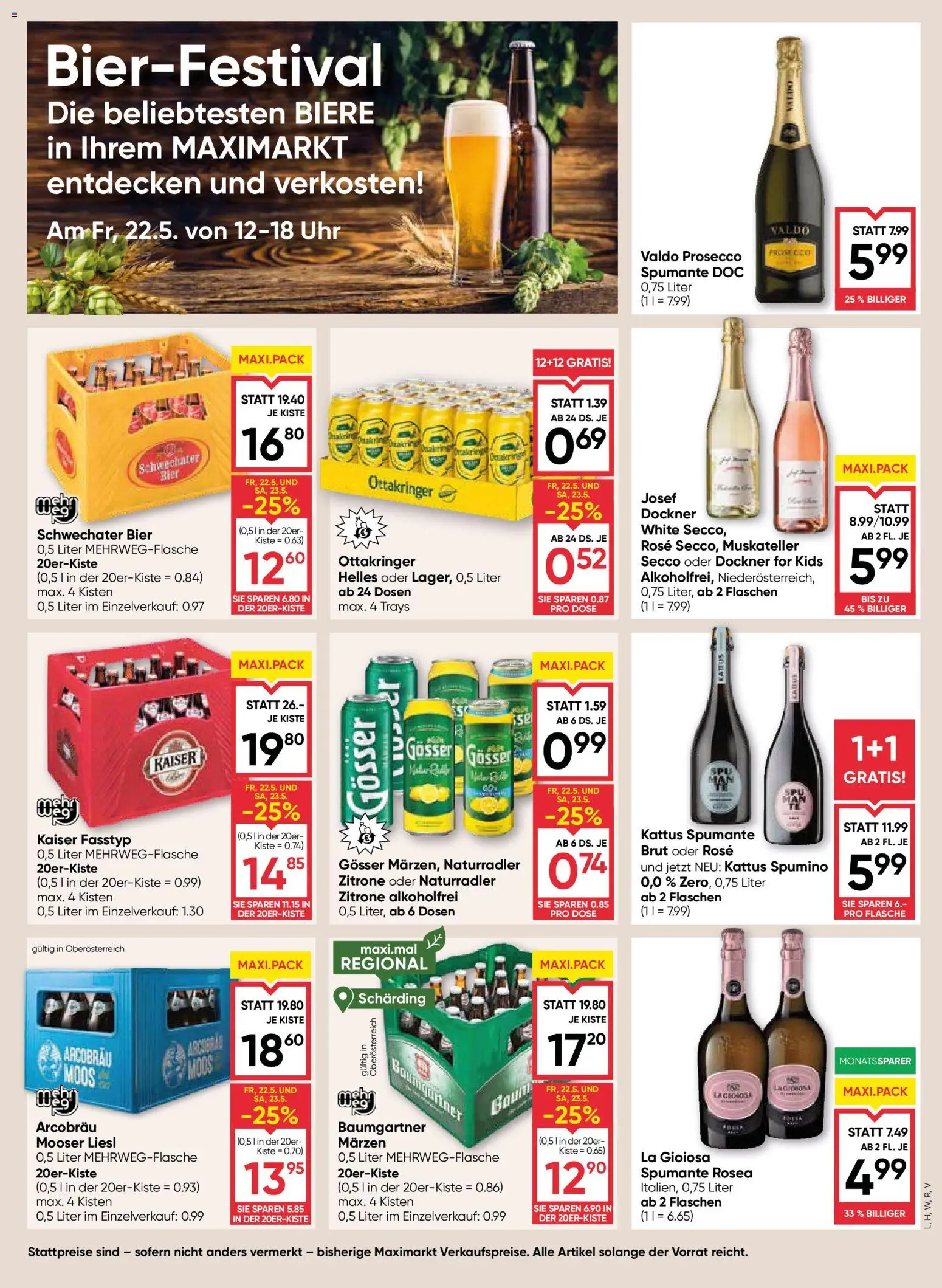 Maximarkt Flugblatt gültig ab 21.05.2026 | Seite: 13 | Produkte: Zitrone, Uhr, Bier