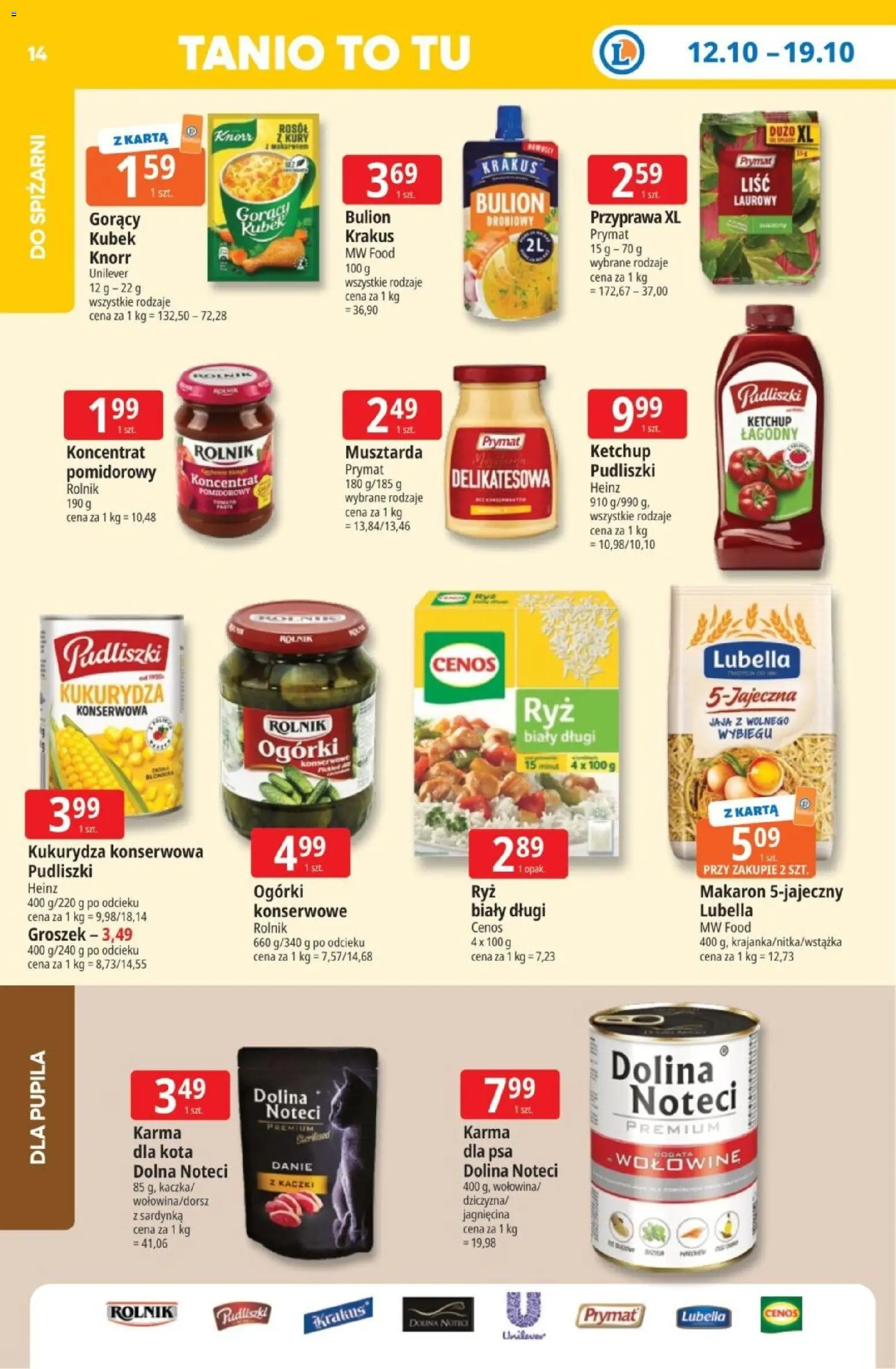 E.Leclerc gazetka - Tanio To Tu od 12.10.2026 | Strona: 14 | Produkty: Groszek, Ketchup, Bulion, Dolina noteci