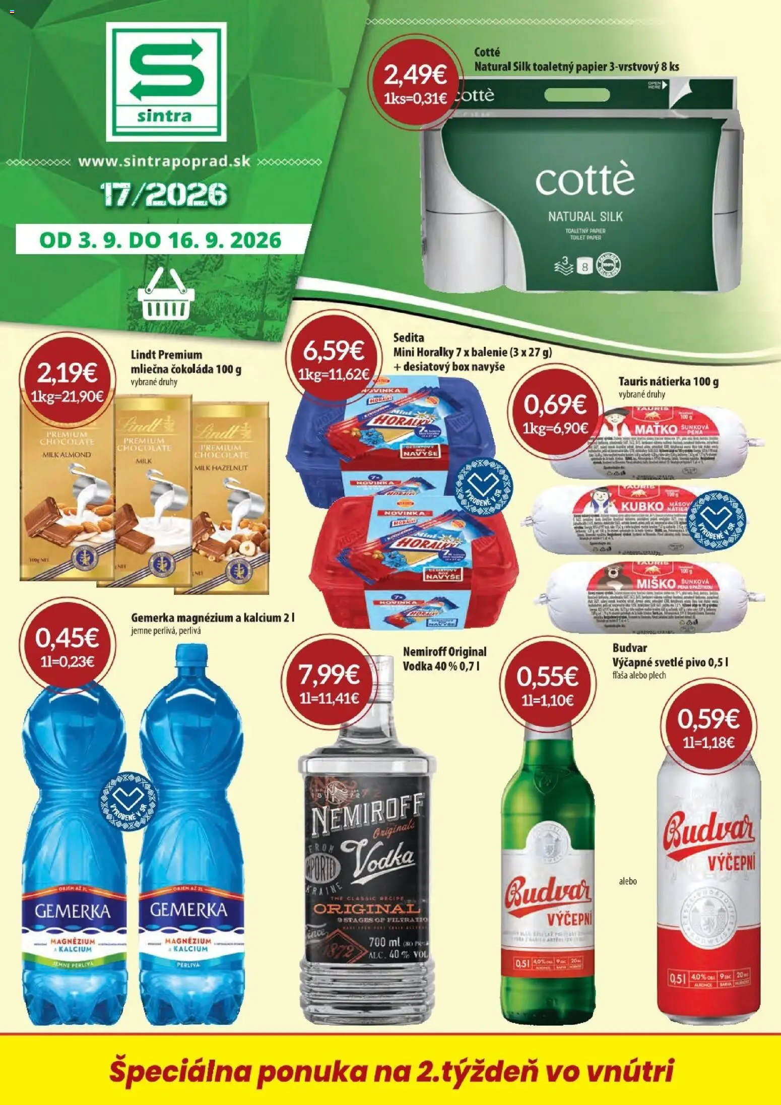 Nové Sintra akcie – leták je platný od 03.09.2026 | Strana: 1
