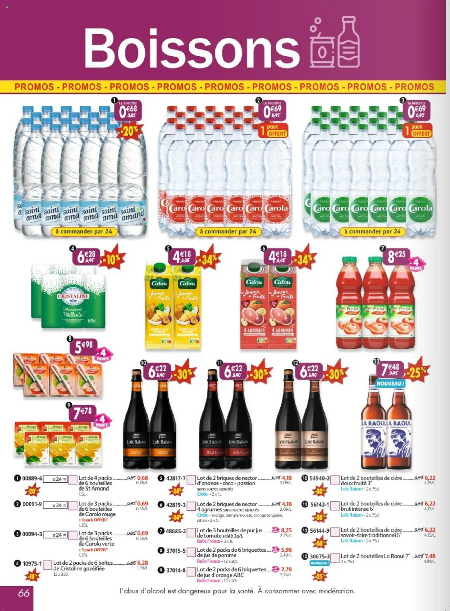 {H1} | Page: 66 | Produits: Orange, Pomme, Caro, Jus de pomme