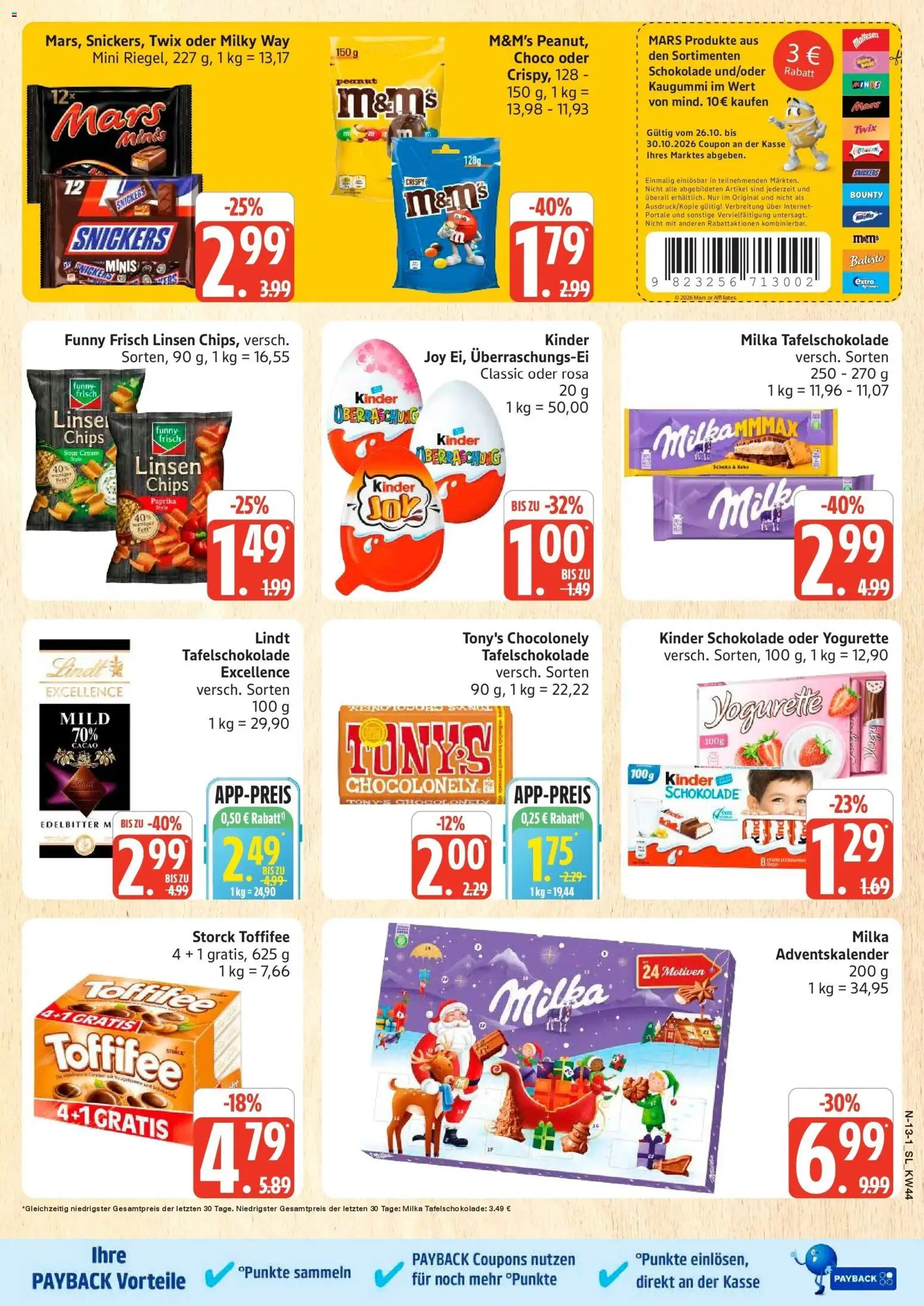 Edeka Prospekt Schleswig (ab 26.10.2026) » Angebote Online | Seite: 13 | Produkte: Kaugummi, Funny frisch, Snickers, Mars