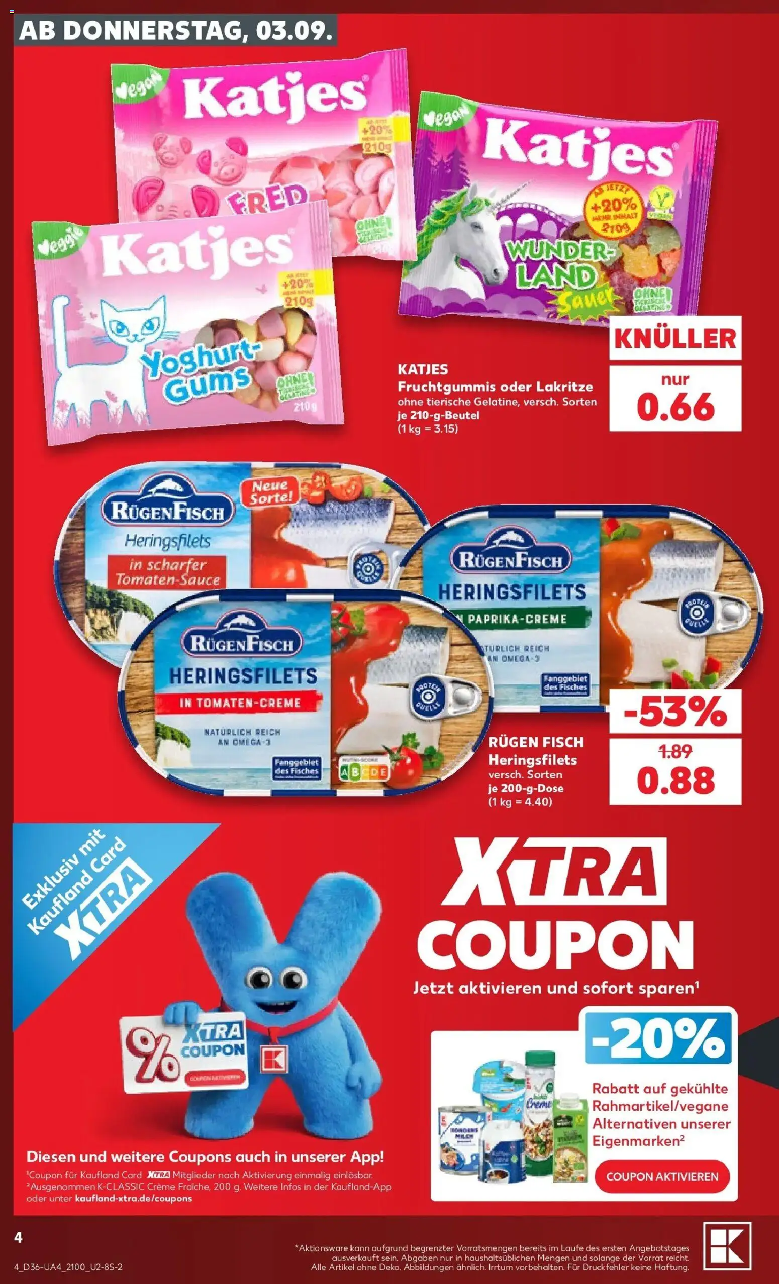Prospekt Kaufland ab 03.09.2026 » Angebote Online zum Blättern | Seite: 4 | Produkte: Katjes, Creme, Fisch