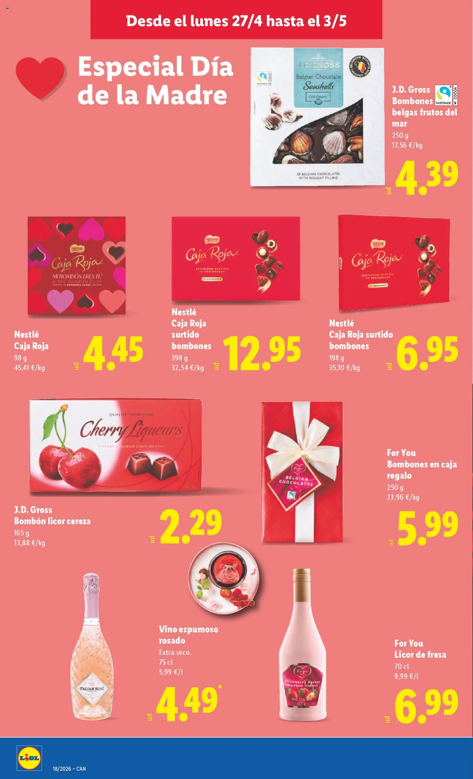 Lidl folleto │ válido desde el 27.04.2026 | Página: 22 | Productos: Frutos del mar, Chocolate, Vino, Caja