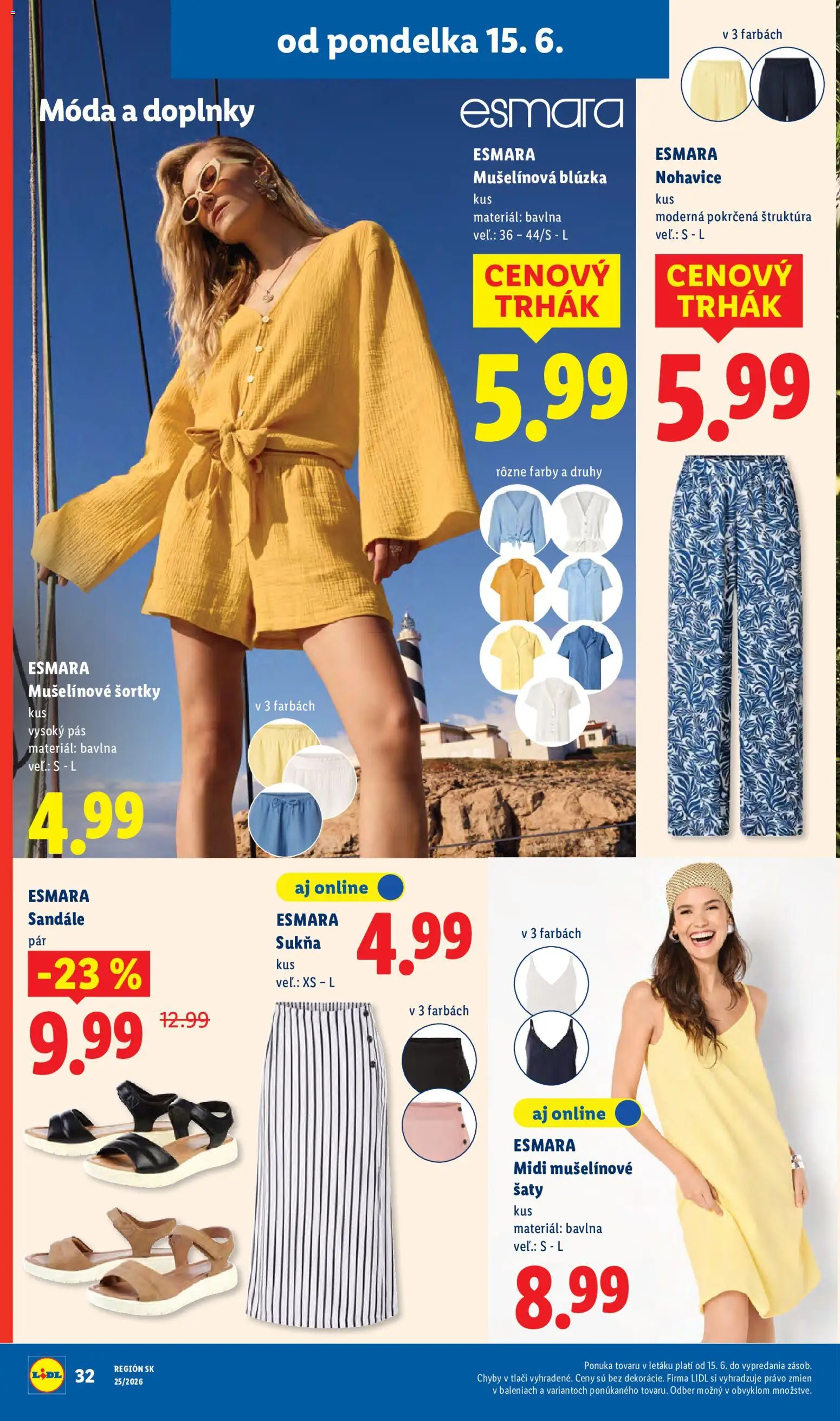 Nové Lidl akcie – leták je platný od 15.06.2026 | Strana: 48 | Produkty: Pás, Nohavice, Sandále