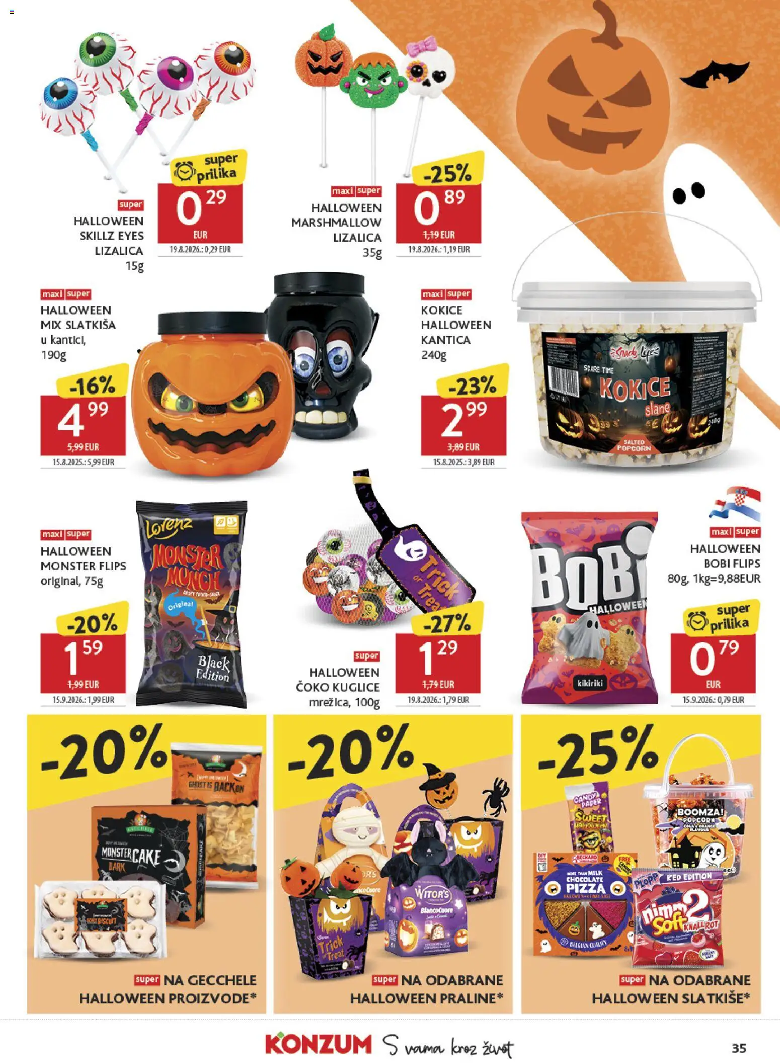 Konzum HR akciós ujság - amely érvényes a következő dátumtól: 2026.10.21. | Oldal: 35 | Termékek: Popcorn, Pizza