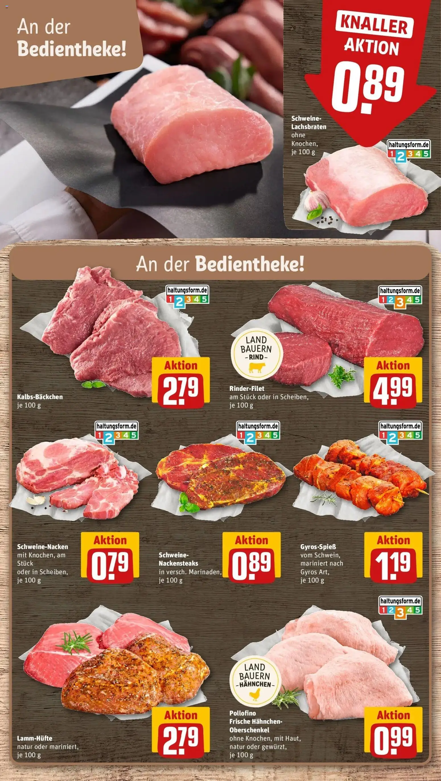 Rewe Prospekt Leingarten – gültig ab 05.07.2026 | Seite: 10 | Produkte: Nackensteaks, Hahnchen, Rinderfilet, Gyros